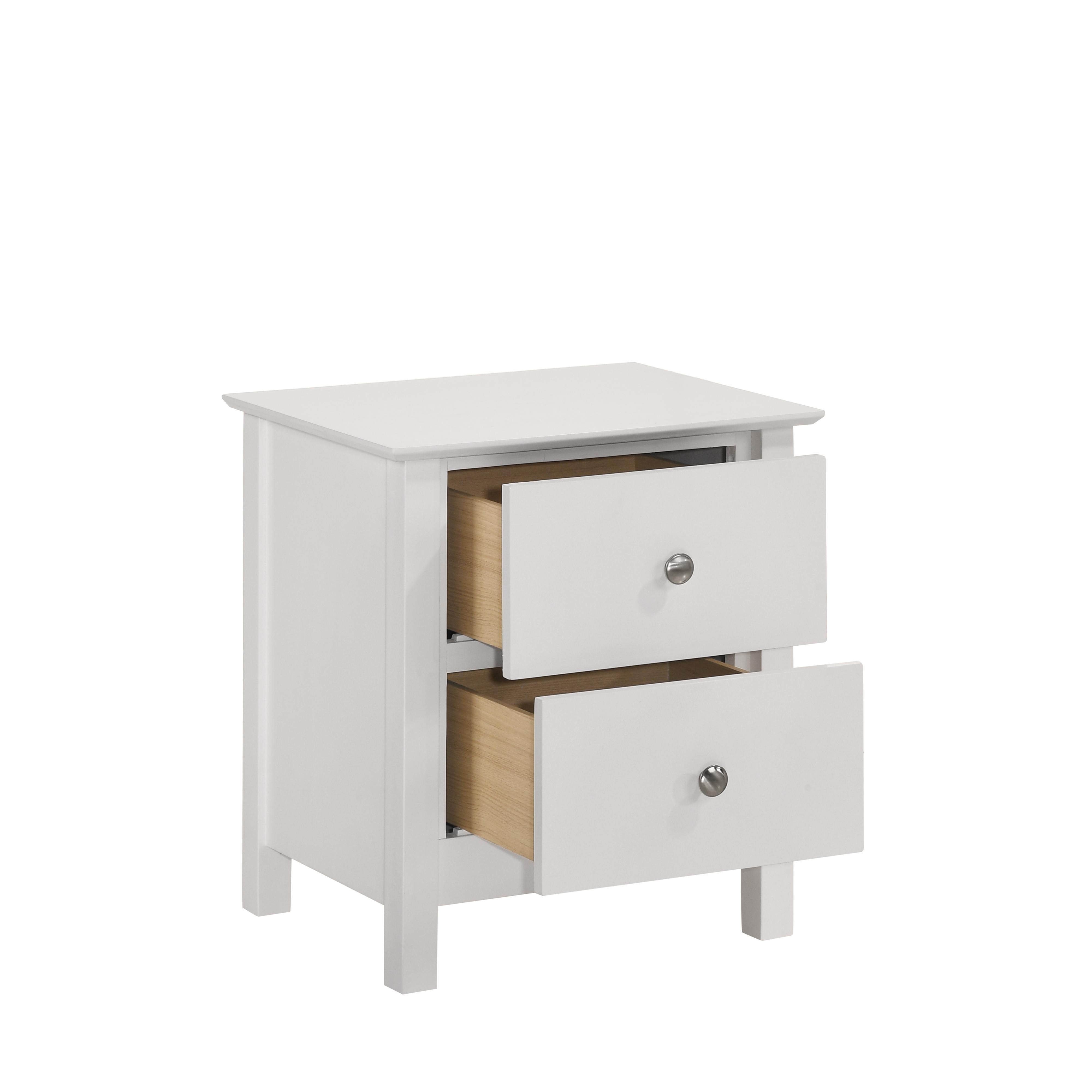 ZODIAC 2 DRAWER NIGHTSTAND-WHITE - Ideal Furniture (Fresno,CA)