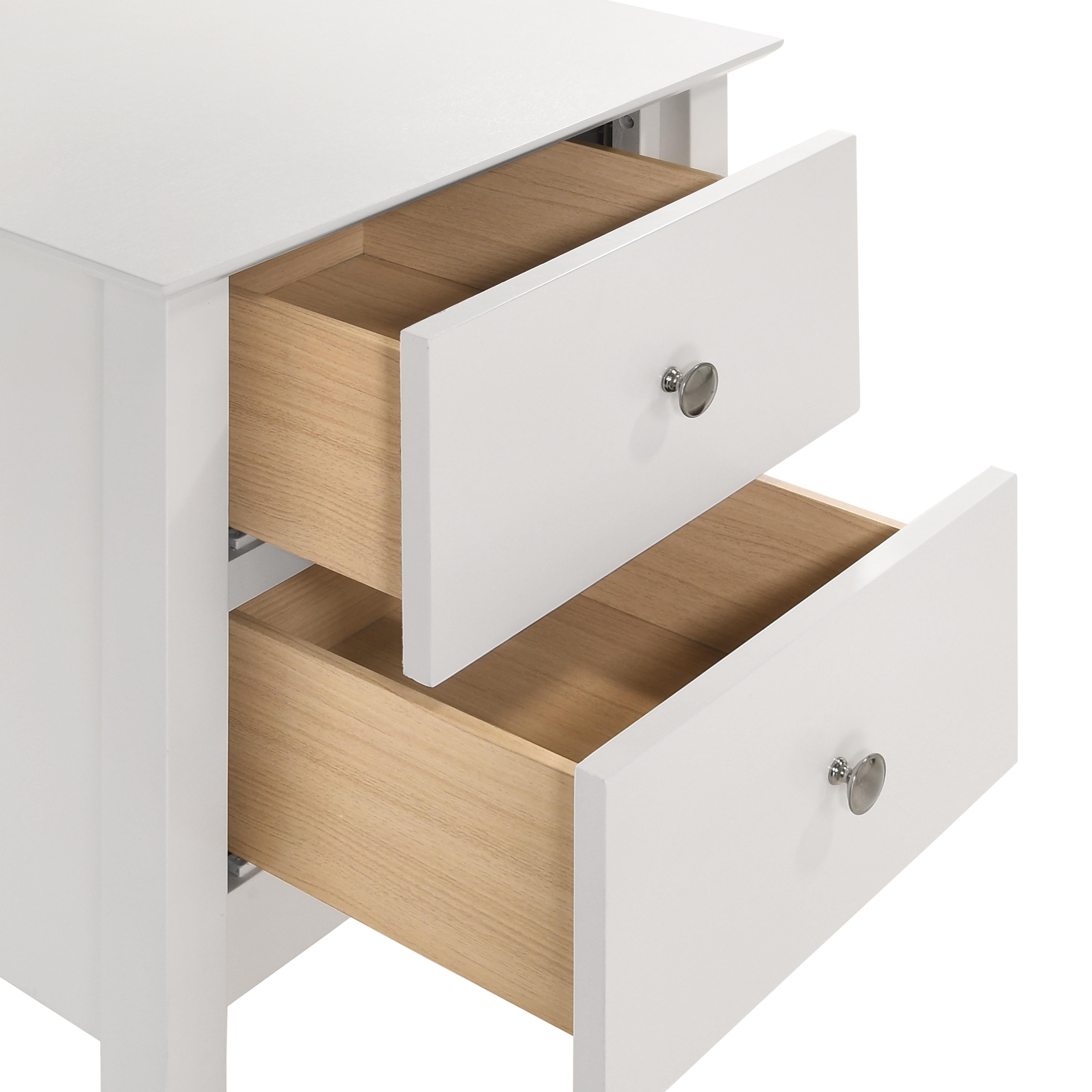 ZODIAC 2 DRAWER NIGHTSTAND-WHITE - Ideal Furniture (Fresno,CA)