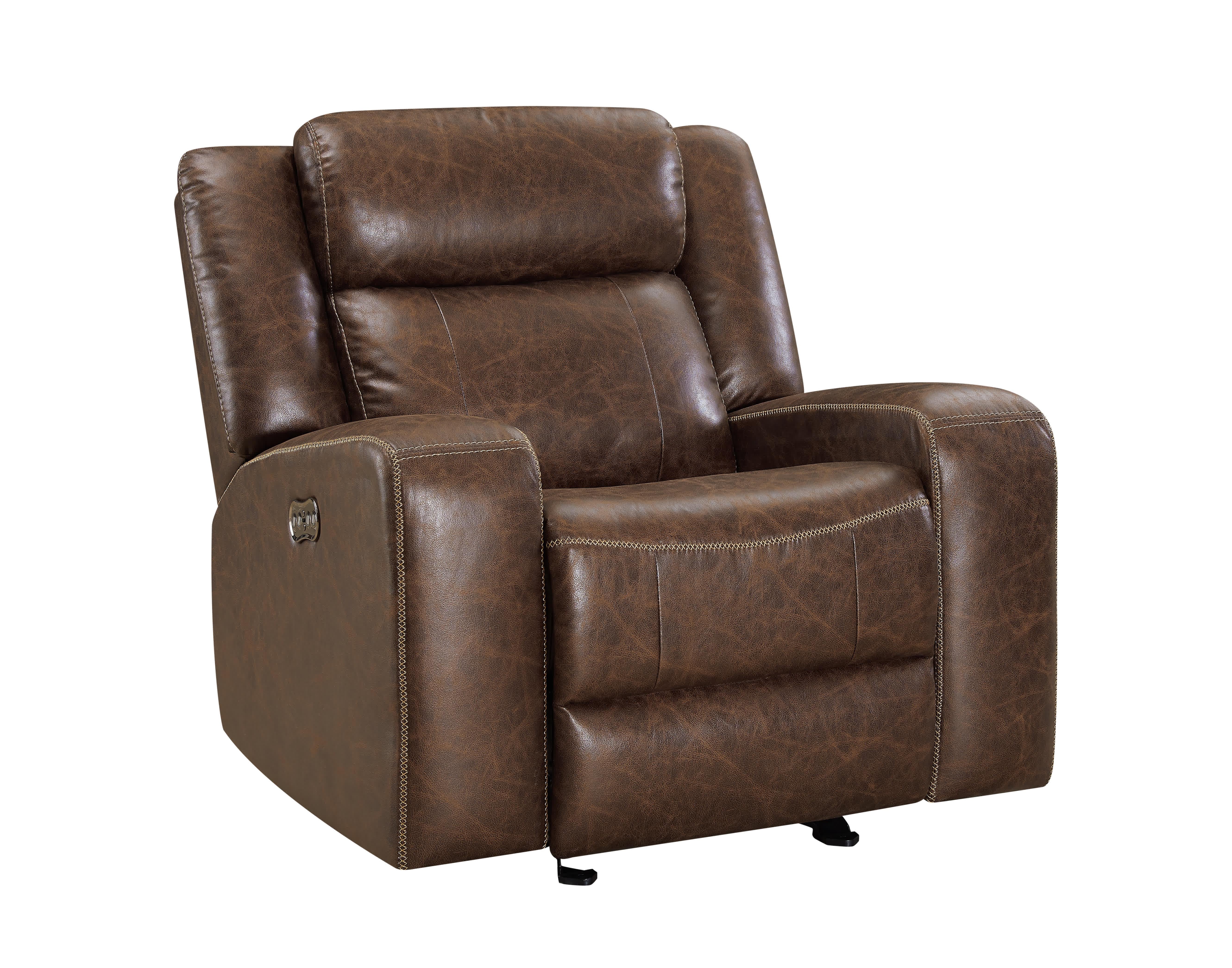 ATTICUS GLIDER RECLINER W/PWR HR & FR-MOCHA - Ideal Furniture (Fresno,CA)