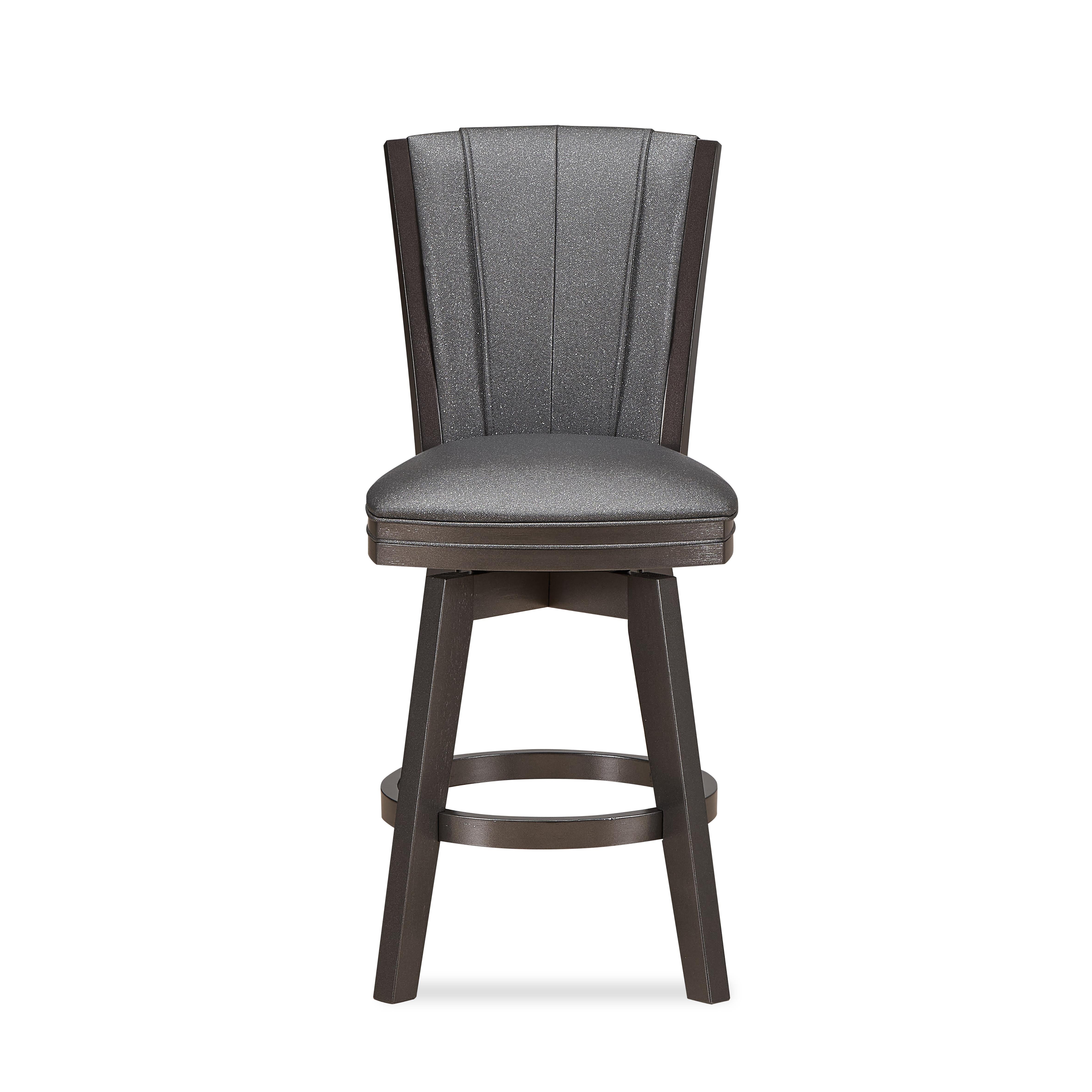 DIVA 24" SWIVEL COUNTER STOOL-GLITTER GRAY - Ideal Furniture (Fresno,CA)
