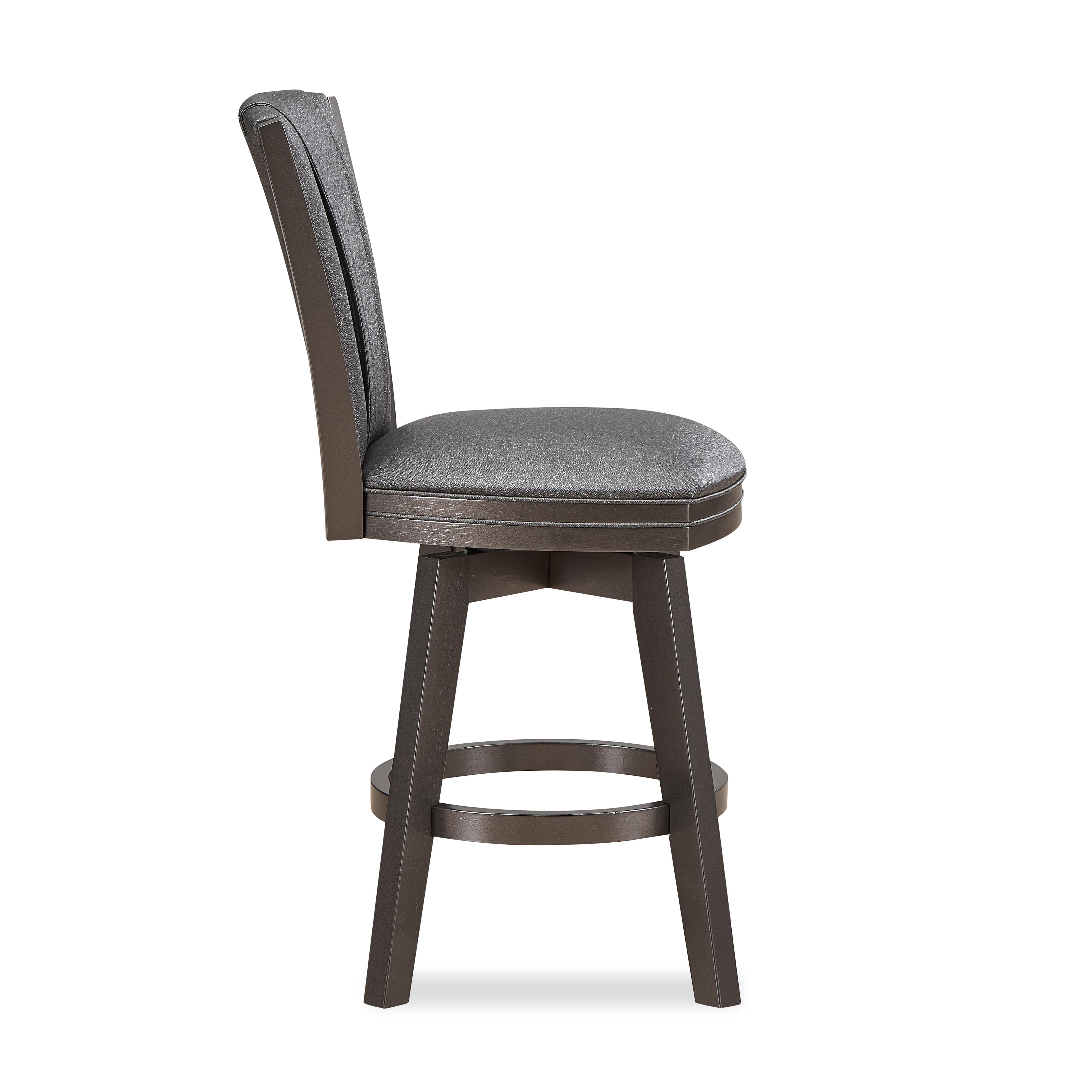 DIVA 24" SWIVEL COUNTER STOOL-GLITTER GRAY - Ideal Furniture (Fresno,CA)
