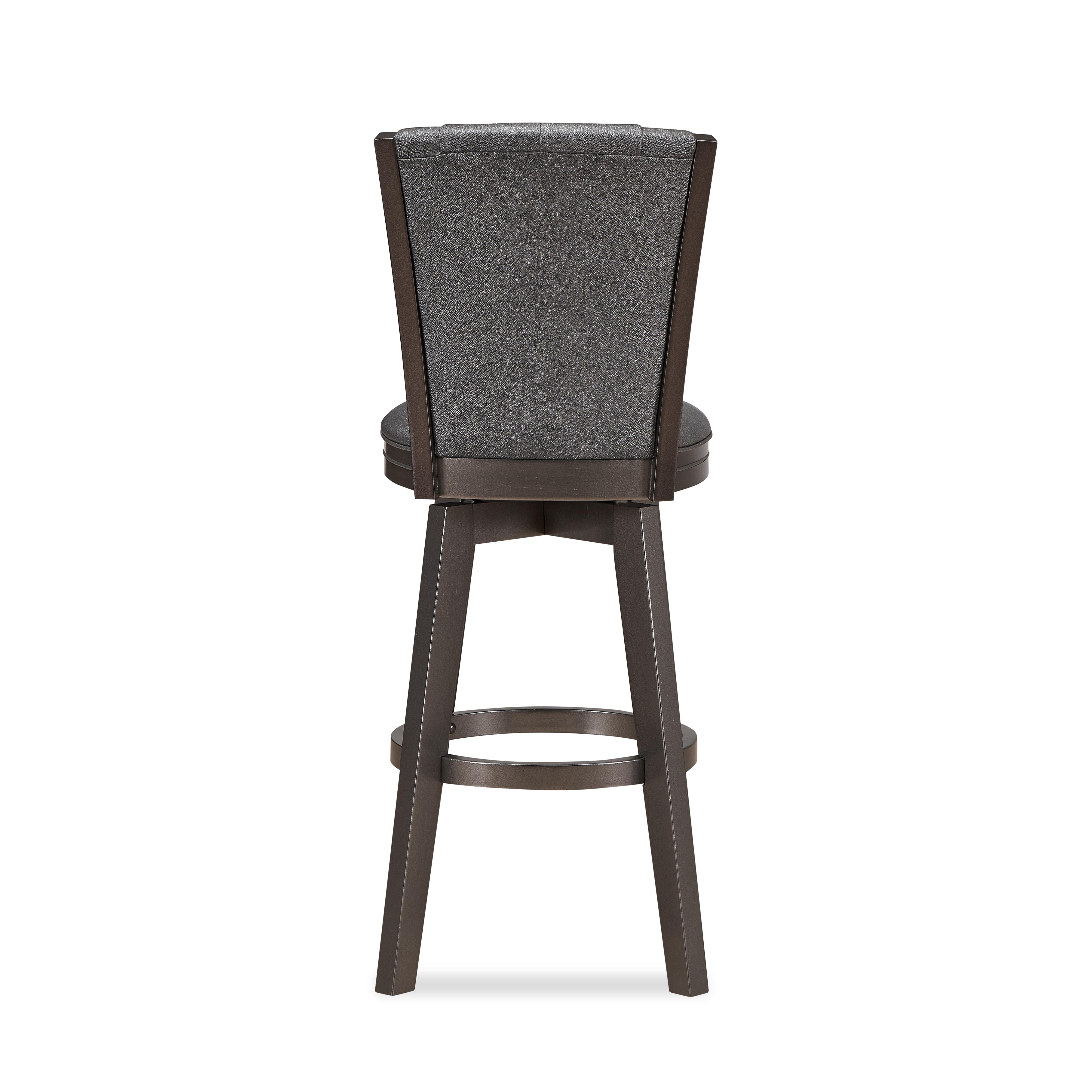 DIVA 30" SWIVEL BAR STOOL-GLITTER GRAY - Ideal Furniture (Fresno,CA)