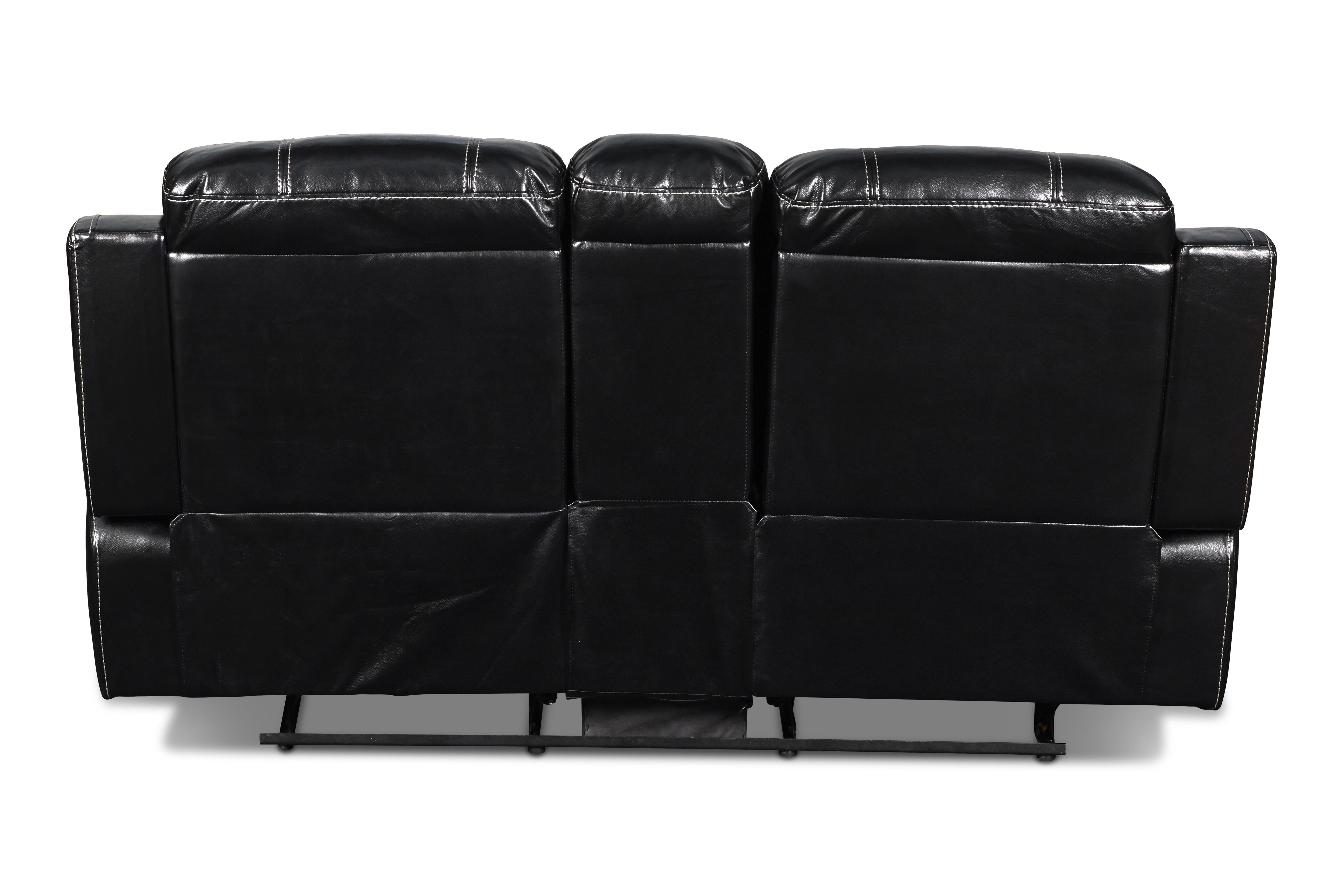 FUSION CONSOLE LOVESEAT W/SPEAKER-EBONY - Ideal Furniture (Fresno,CA)