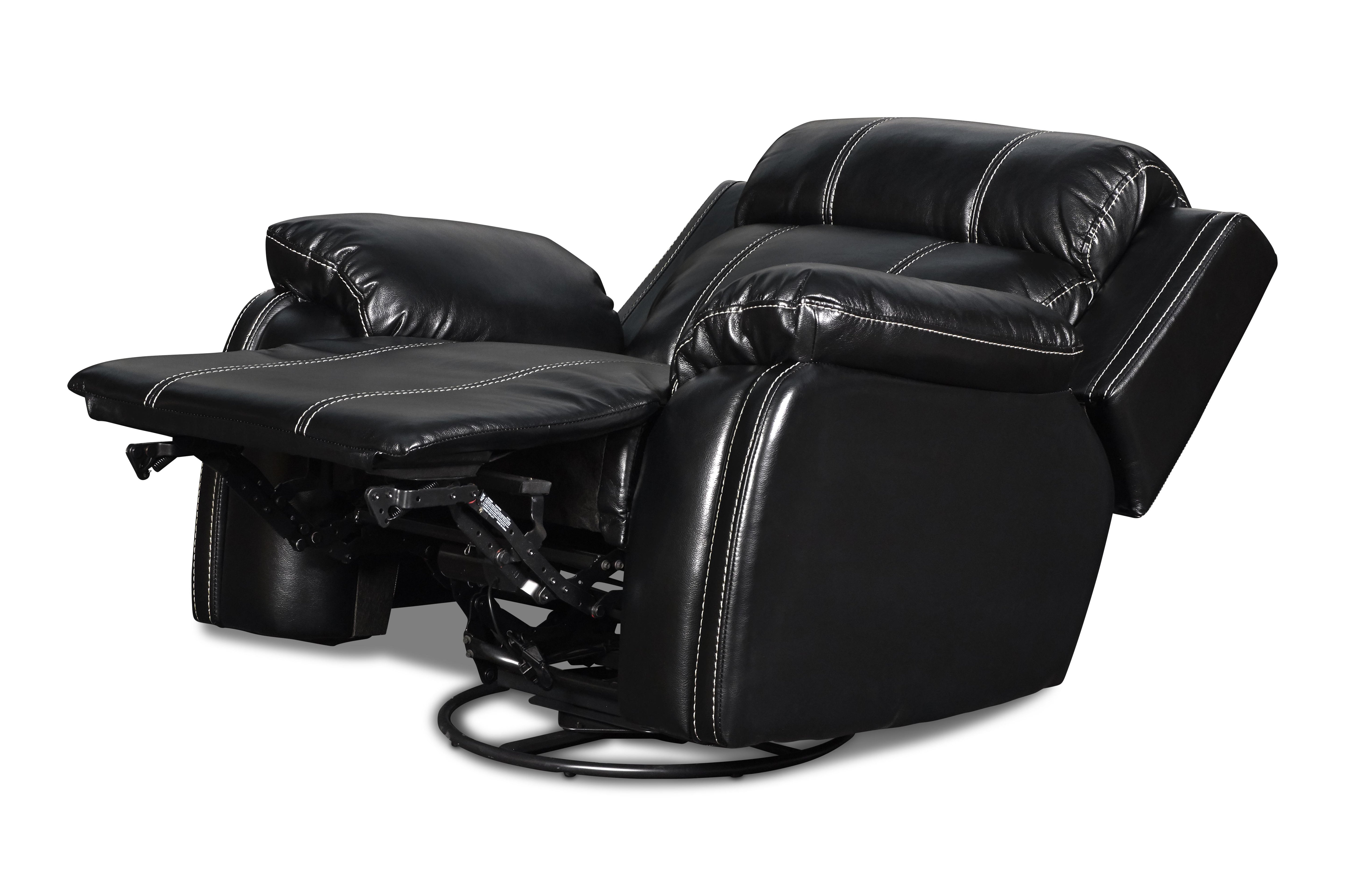 FUSION SWIVEL GLIDER RECLINER W/PWR FTRST-EBONY - Ideal Furniture (Fresno,CA)