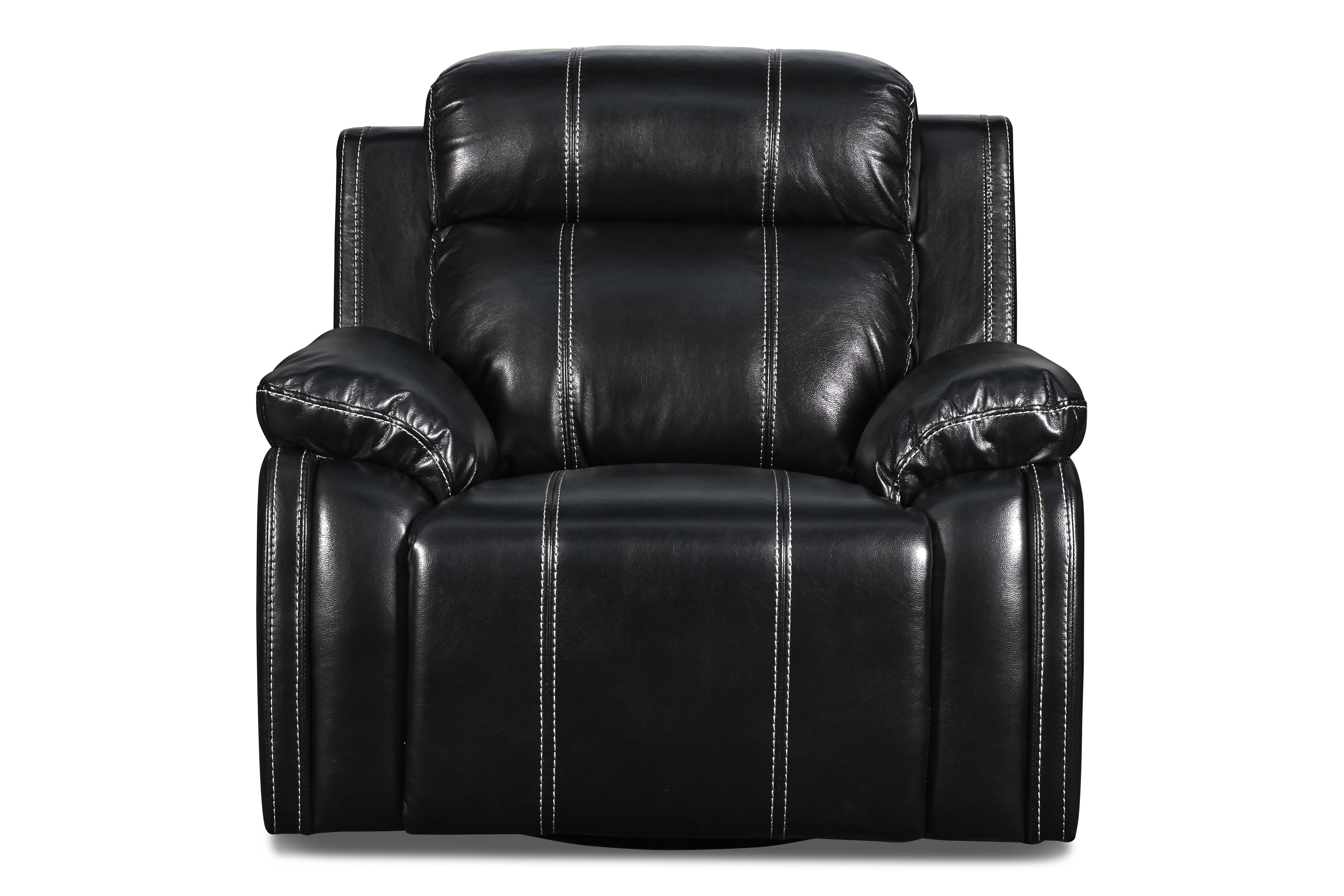 FUSION SWIVEL GLIDER RECLINER W/PWR FTRST-EBONY - Ideal Furniture (Fresno,CA)