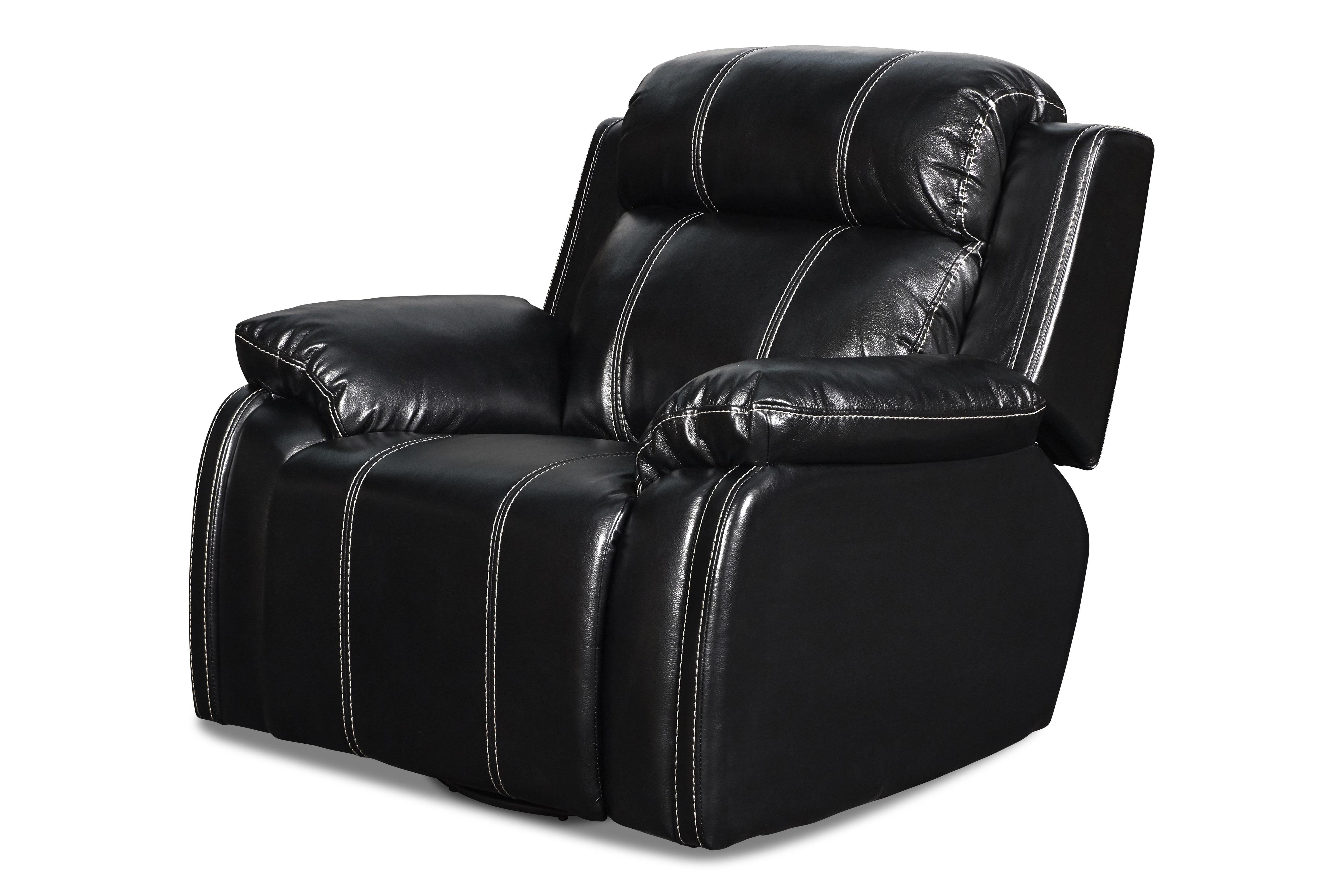 FUSION SWIVEL GLIDER RECLINER W/PWR FTRST-EBONY - Ideal Furniture (Fresno,CA)