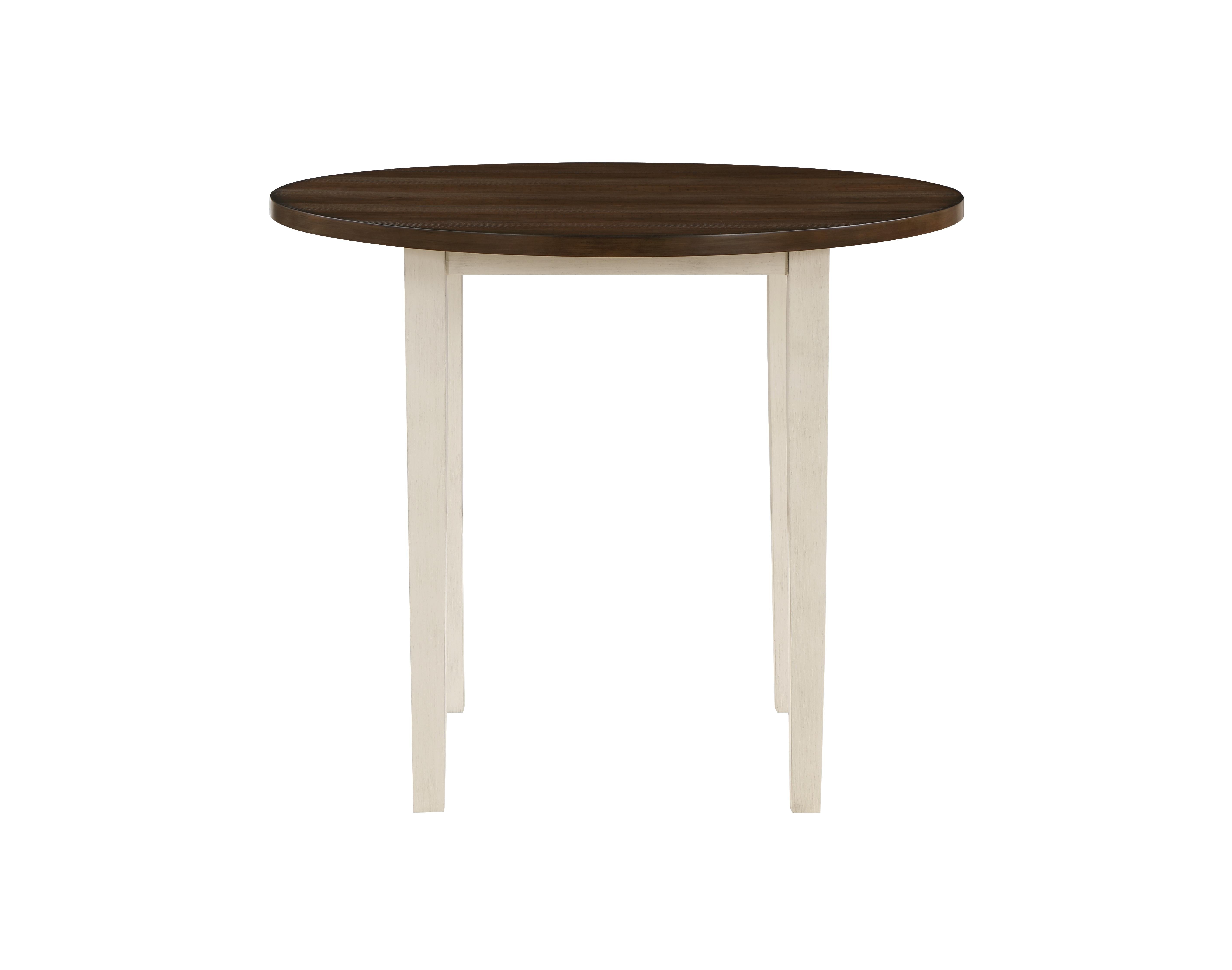 HUDSON 42" ROUND COUNTER TABLE & 4 CHAIR SET-BROWN/CREME - Ideal Furniture (Fresno,CA)