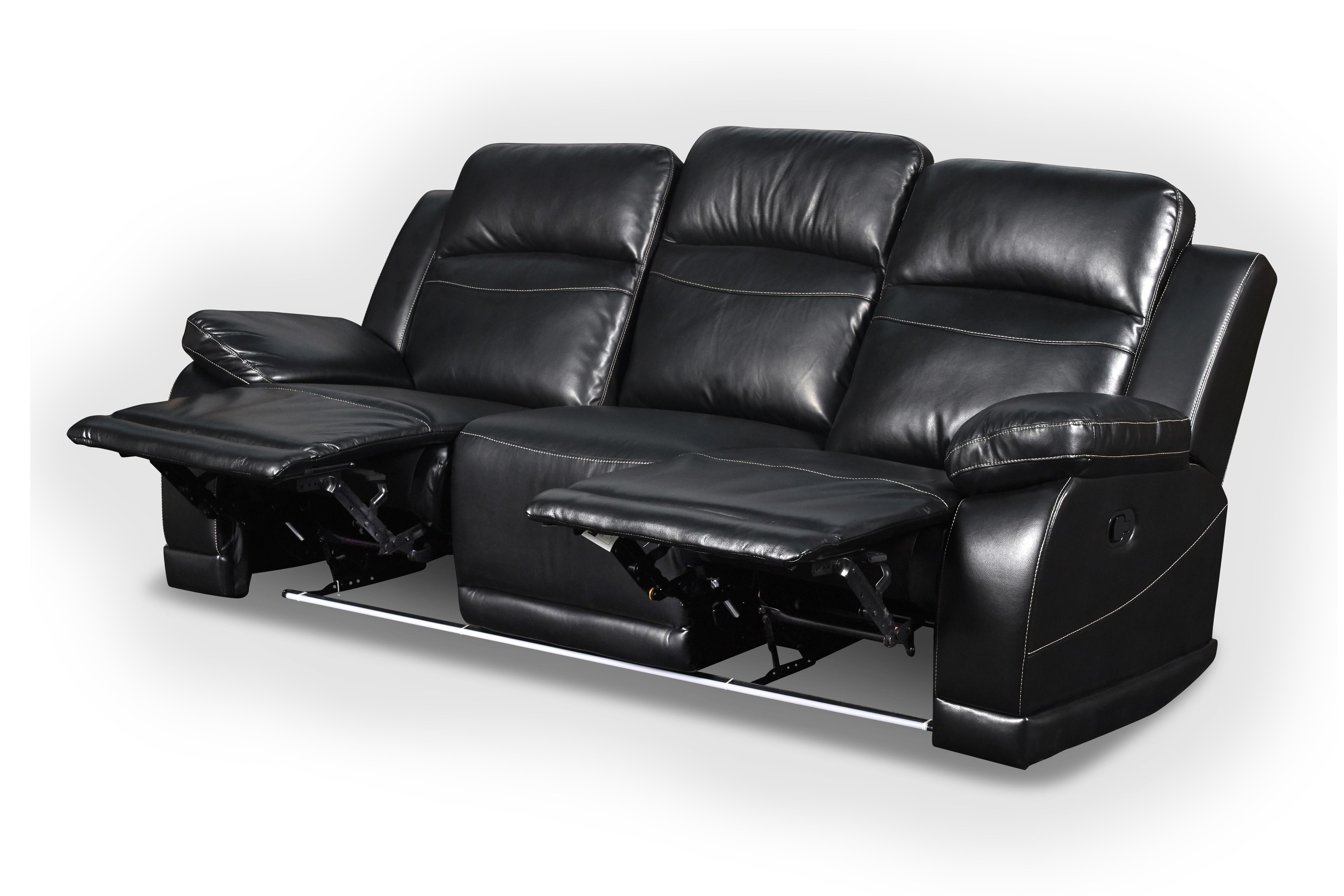 VEGA DUAL RECLINER SOFA - PREMIER BLACK