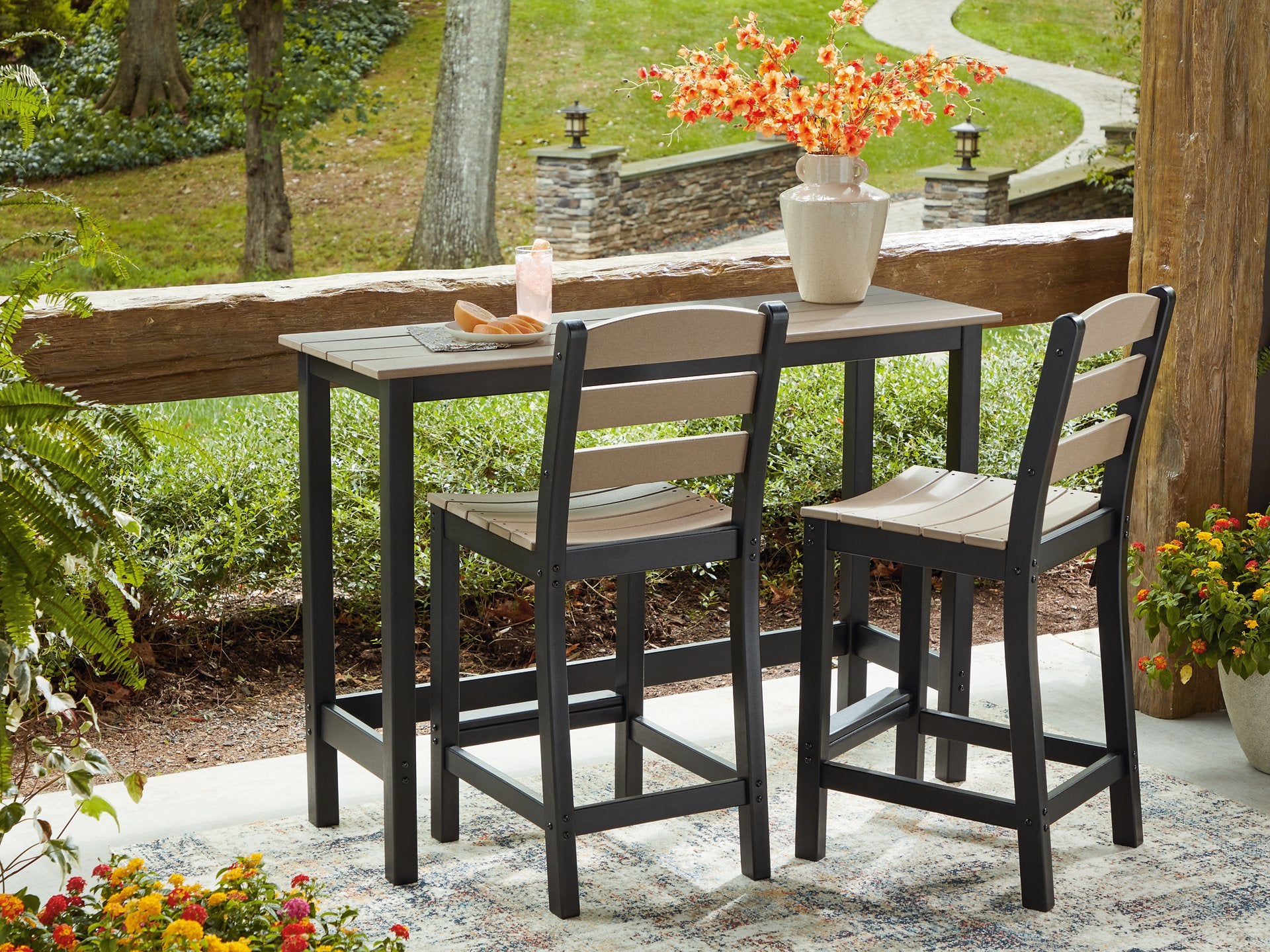 Shoreline Beach Outdoor Counter Table and 2 Barstools - Ideal Furniture (Fresno,CA)