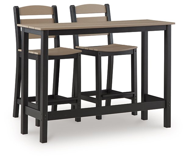 Shoreline Beach Outdoor Counter Table and 2 Barstools - Ideal Furniture (Fresno,CA)