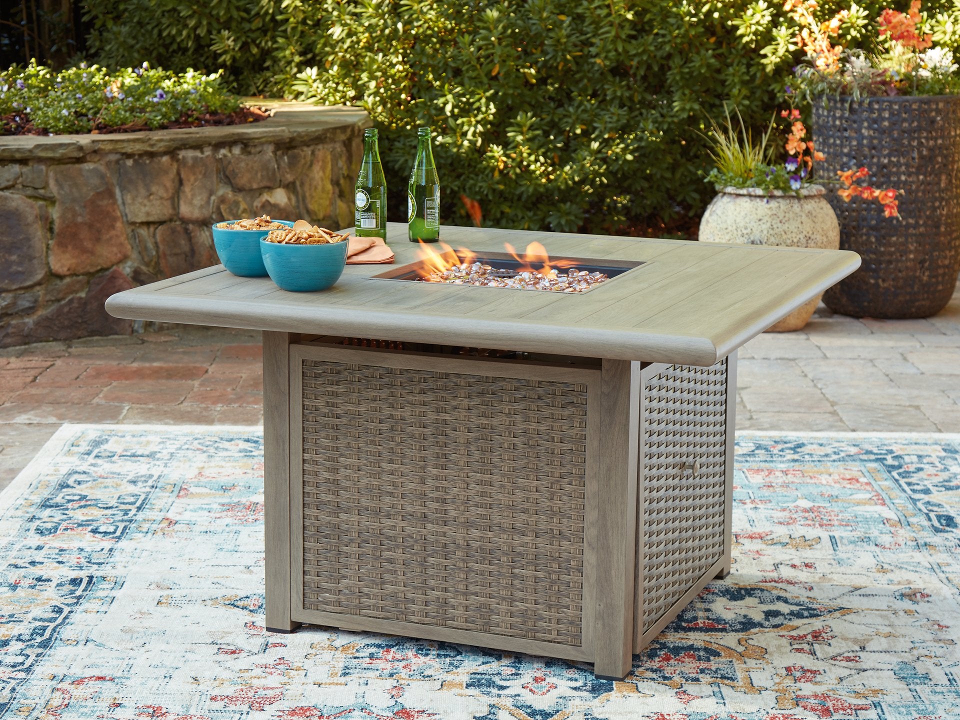 Cliff Trails Fire Pit Table - Ideal Furniture (Fresno,CA)