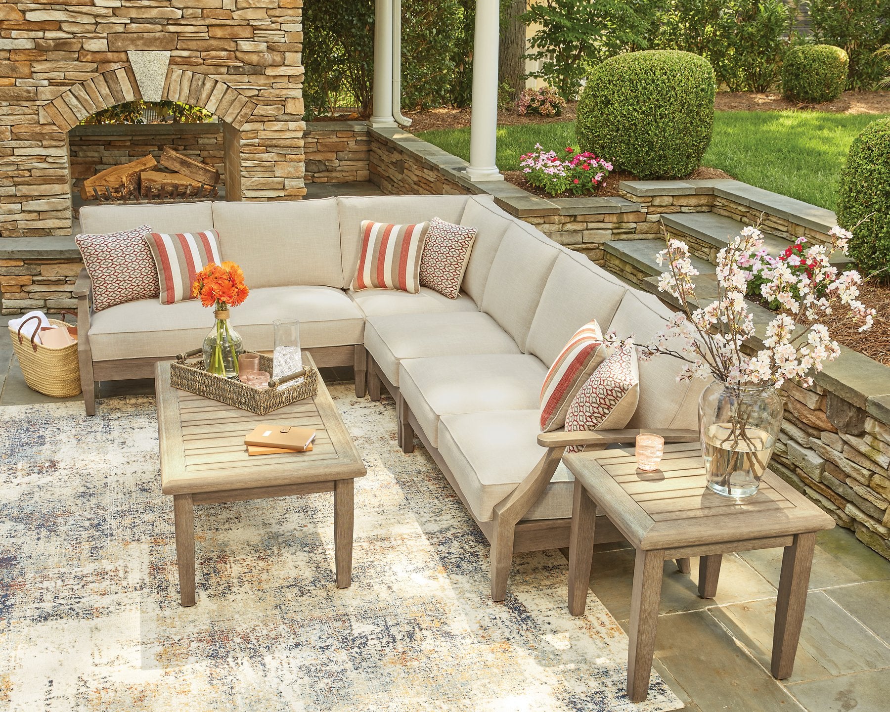 Clare View Outdoor Sectional - Ideal Furniture (Fresno,CA)