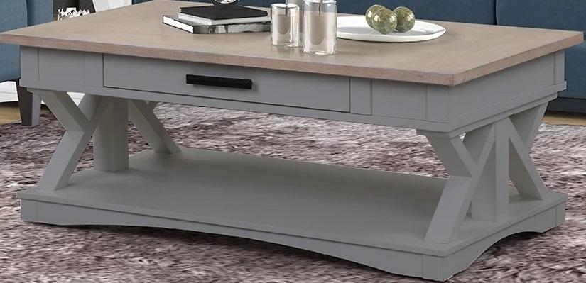 Parker House Americana Modern Cocktail Table in Dove - Ideal Furniture (Fresno,CA)