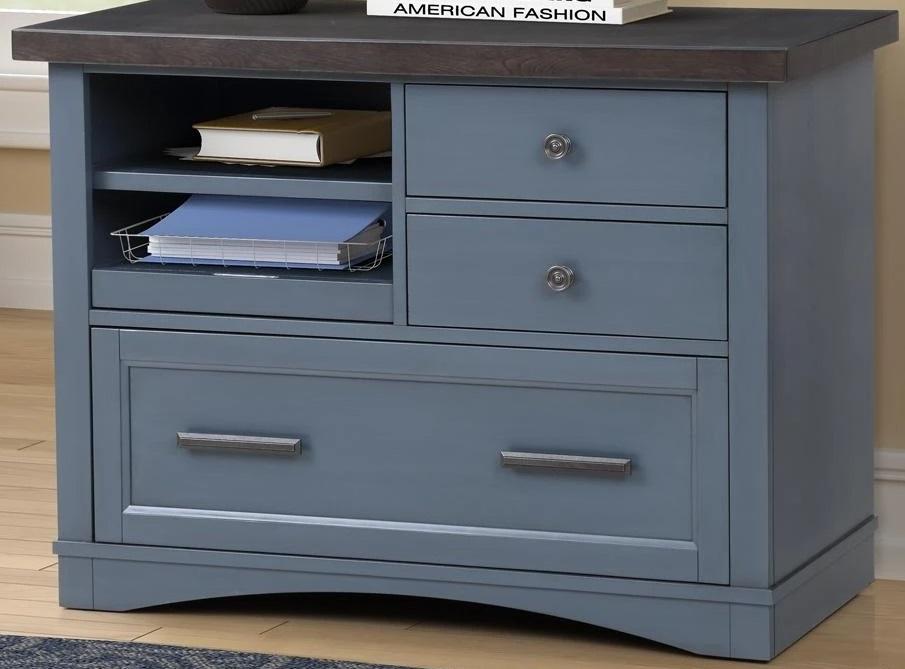 Parker House Americana Modern Functional File with Power Center in Denim
