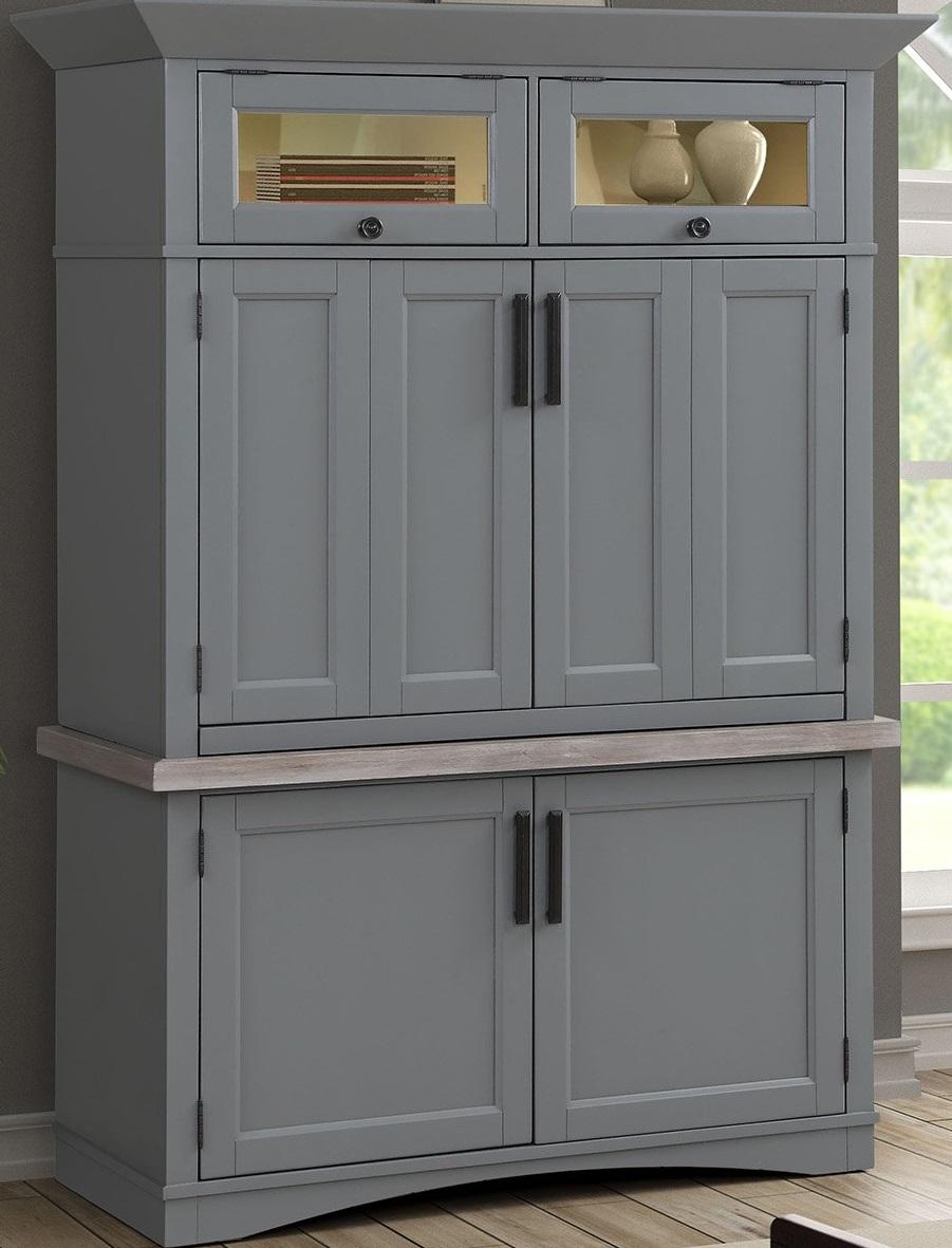 Parker House Americana Modern Workstation with LED Light in Dove