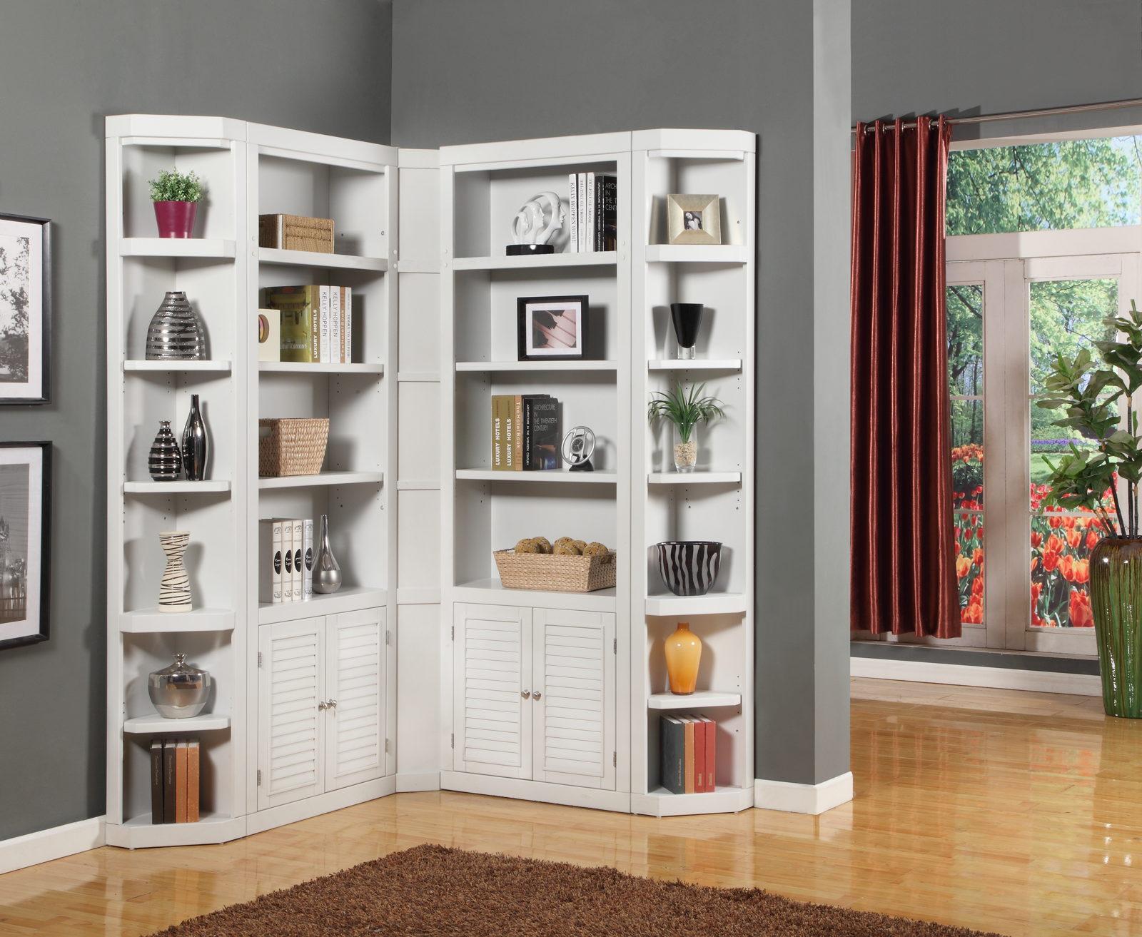 Parker House 5-Piece Boca Corner Bookcase Wall in Cottage White