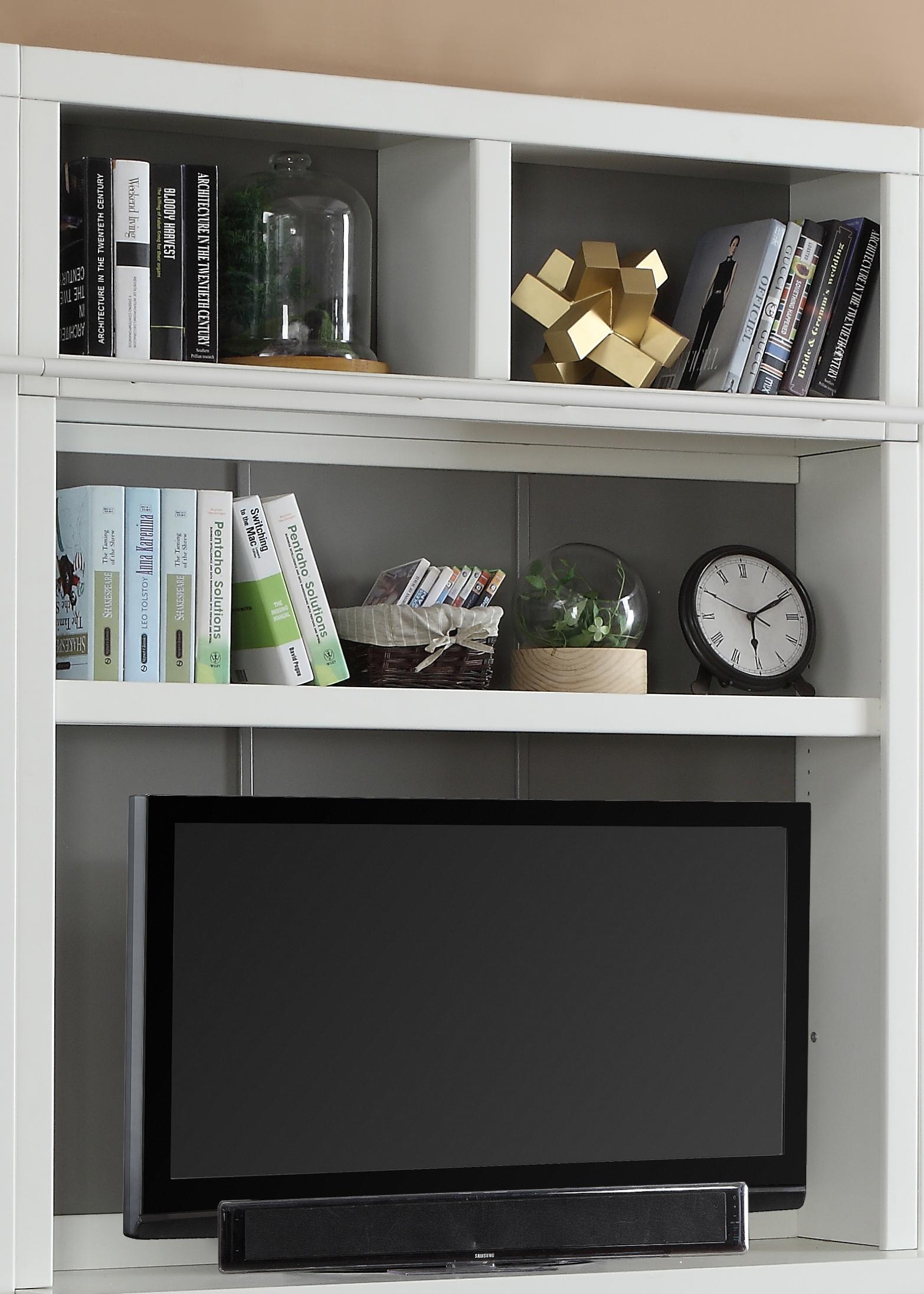 Parker House Catalina 56" Bookcase TV Hutch in Cottage White - Ideal Furniture (Fresno,CA)