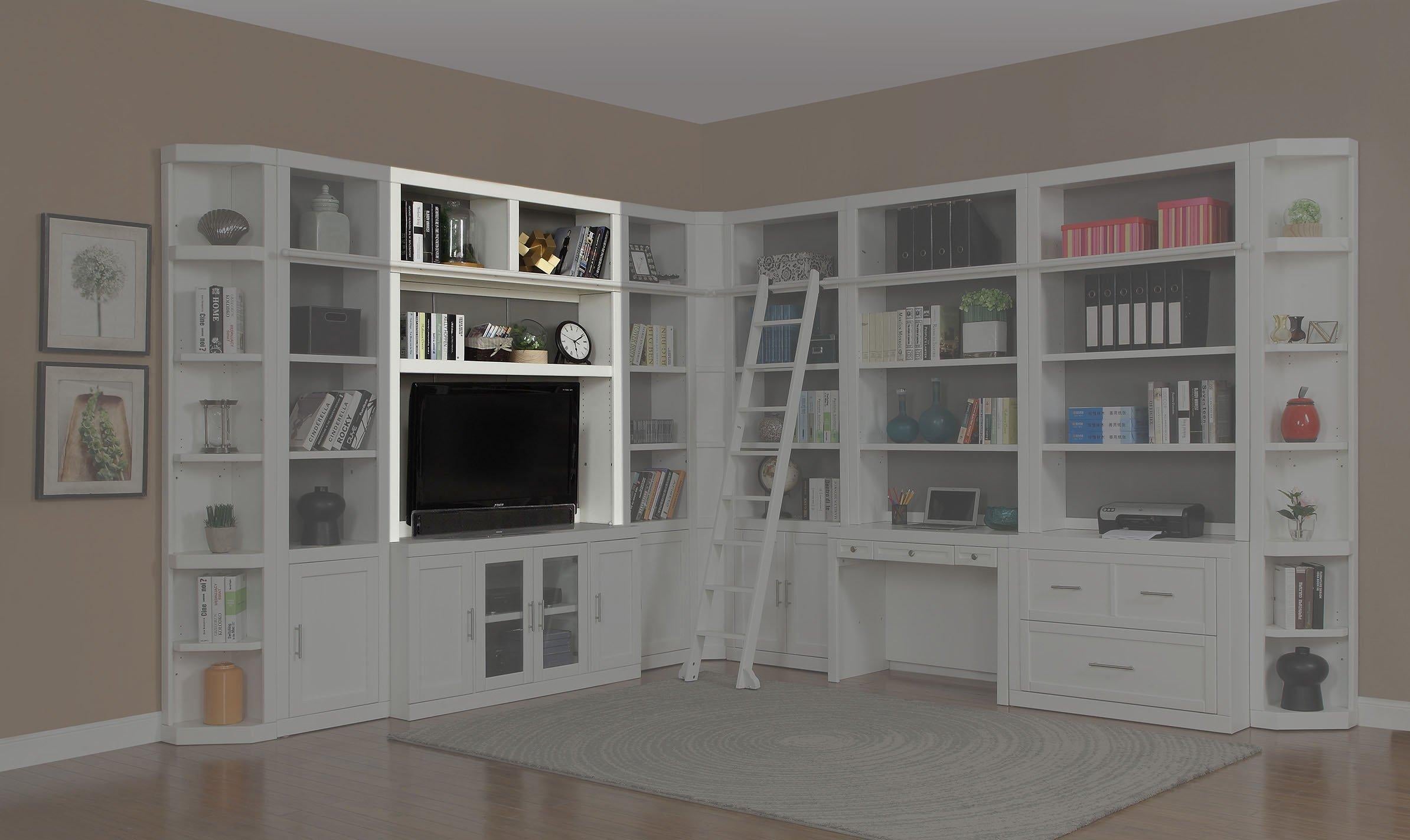 Parker House Catalina 56" Bookcase TV Hutch in Cottage White - Ideal Furniture (Fresno,CA)