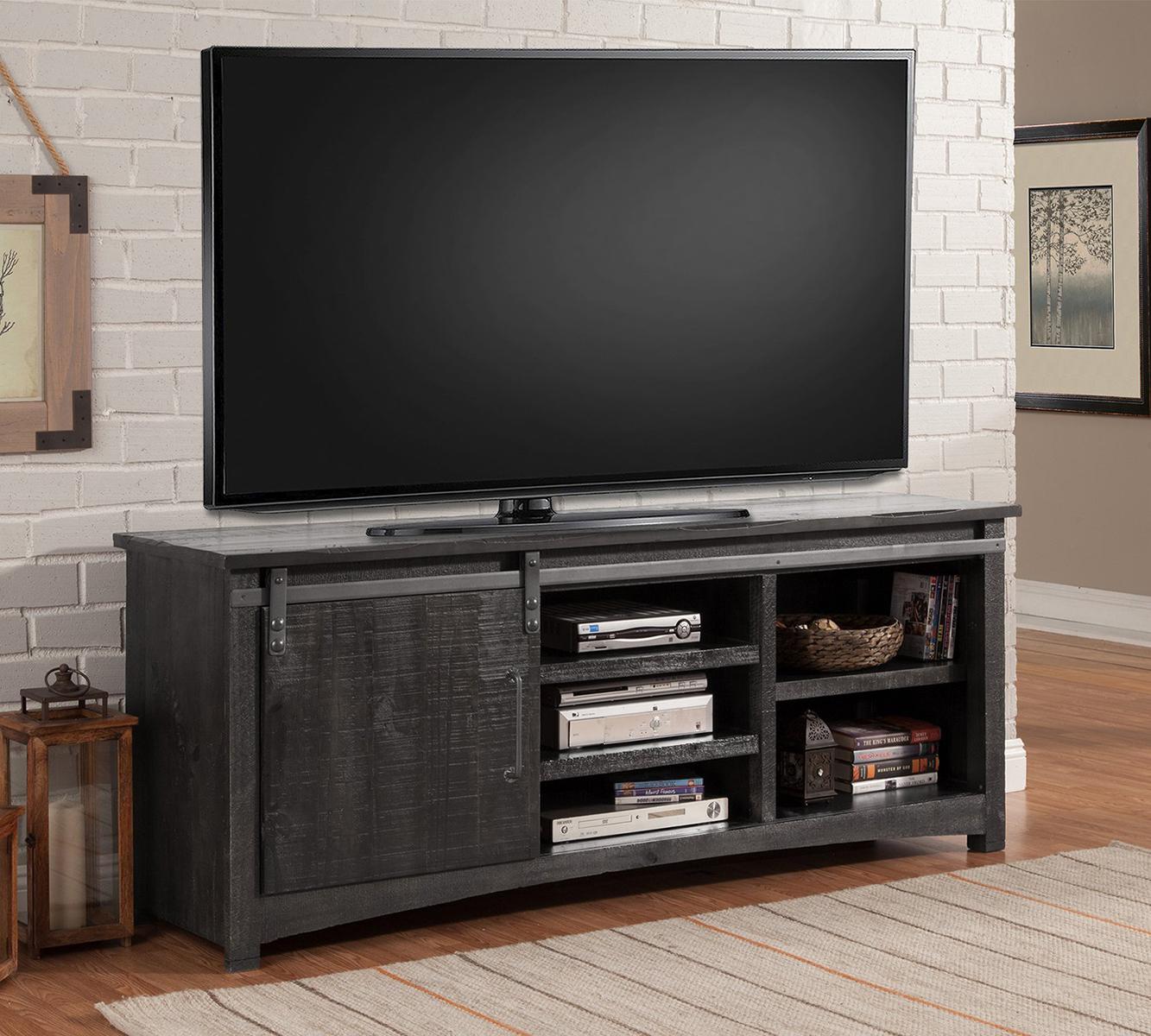 Parker House Durango 76 in. Console with Sliding Door in Rustic Dark Pine - Ideal Furniture (Fresno,CA)