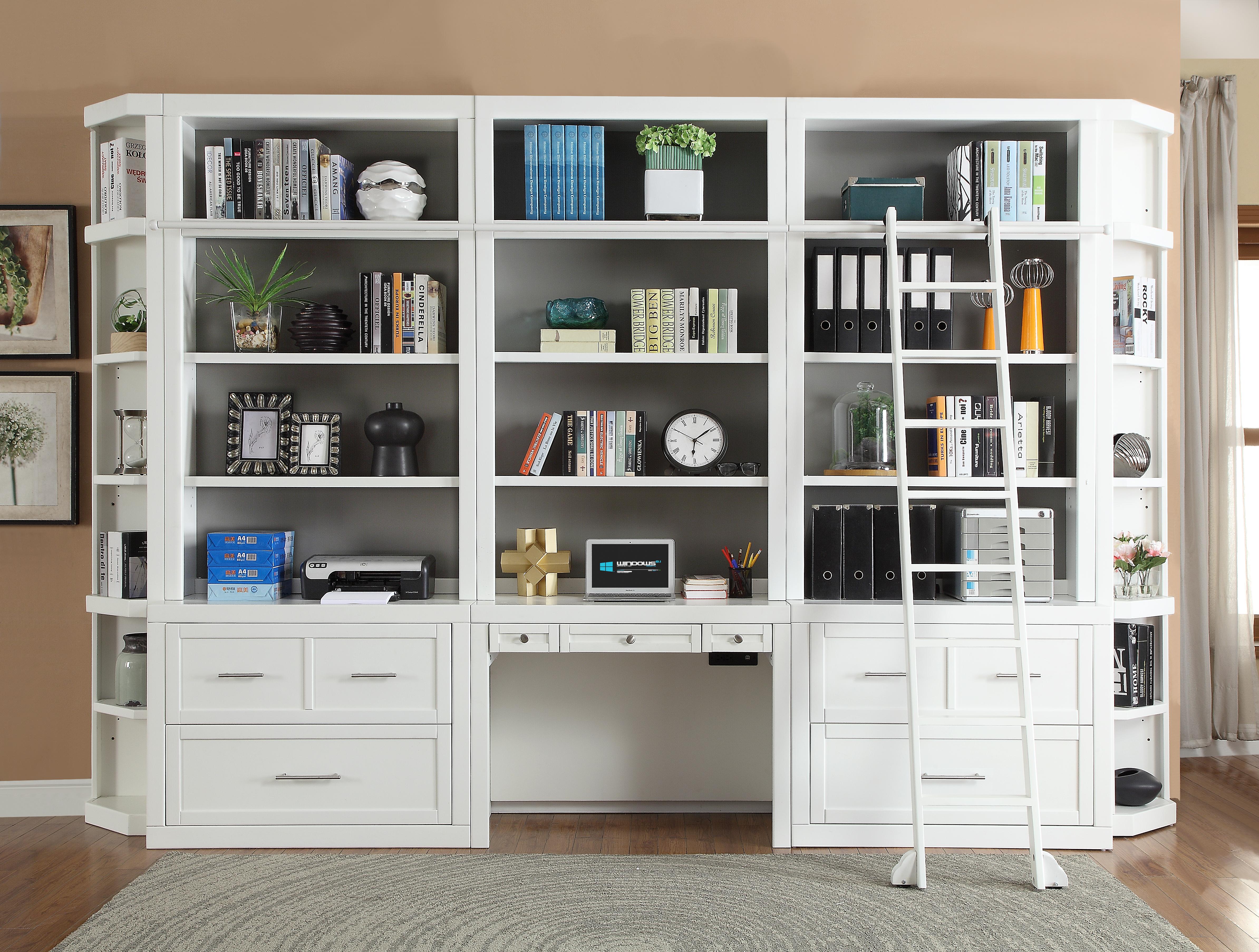 Parker House Catalina 9 Piece Library Wall Set in Cottage White