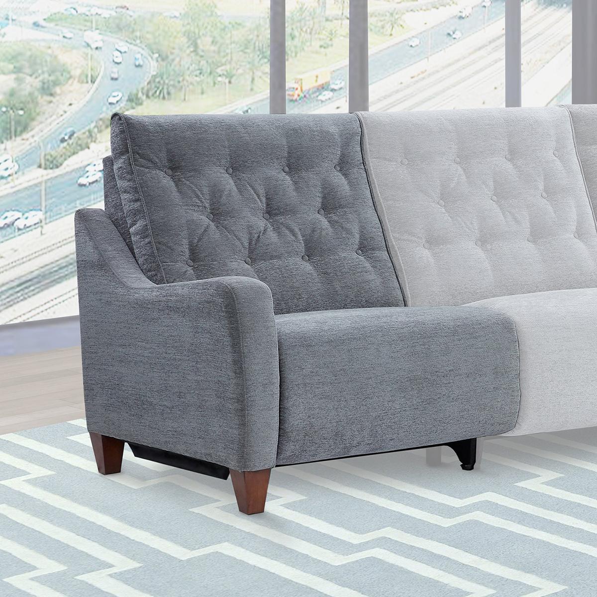 Parker House Chelsea Power Left Arm Facing Recliner in Willow Grey - Ideal Furniture (Fresno,CA)