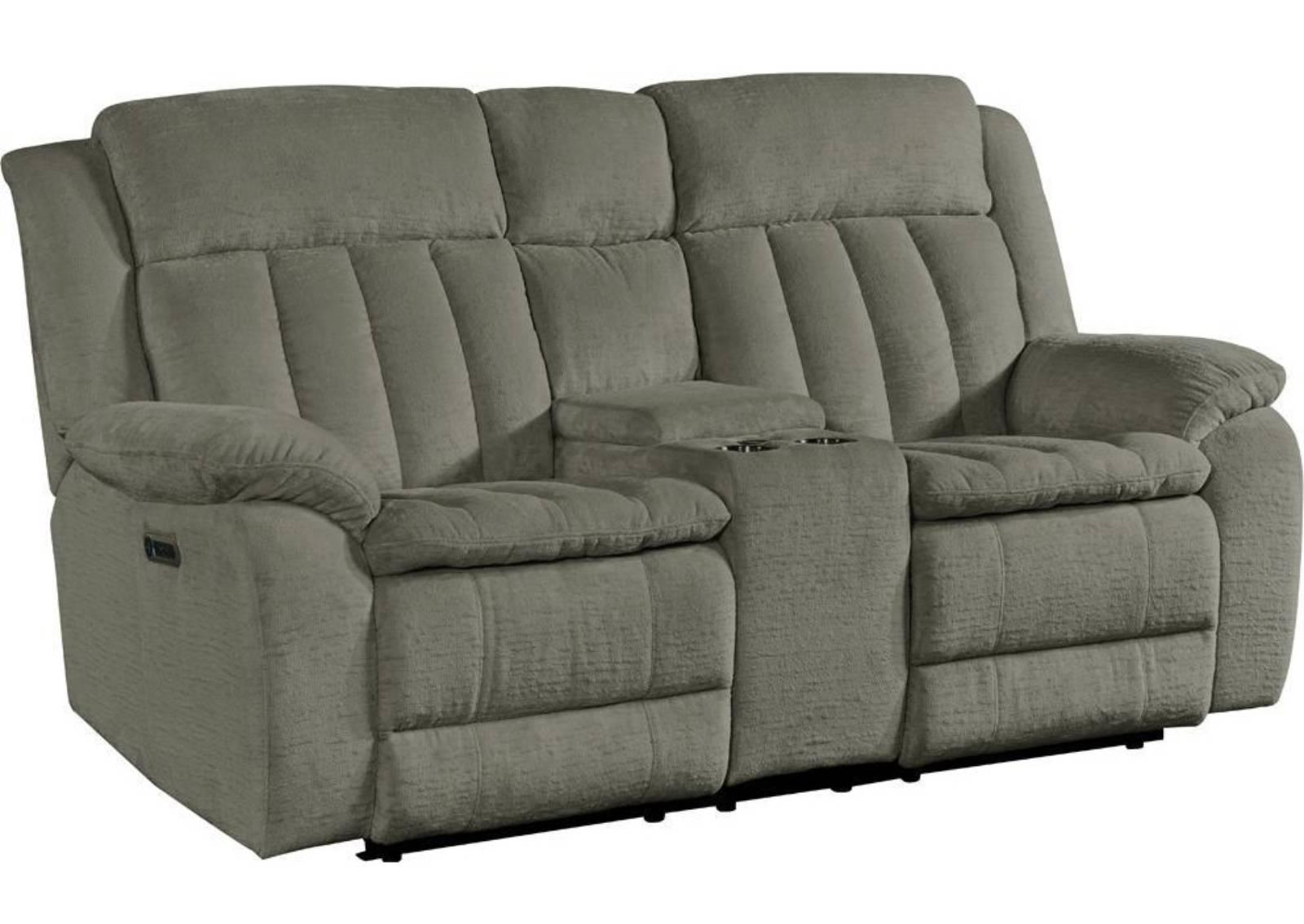 Parker House Furniture Cuddler Power Console Loveseat in Laurel Dove - Ideal Furniture (Fresno,CA)