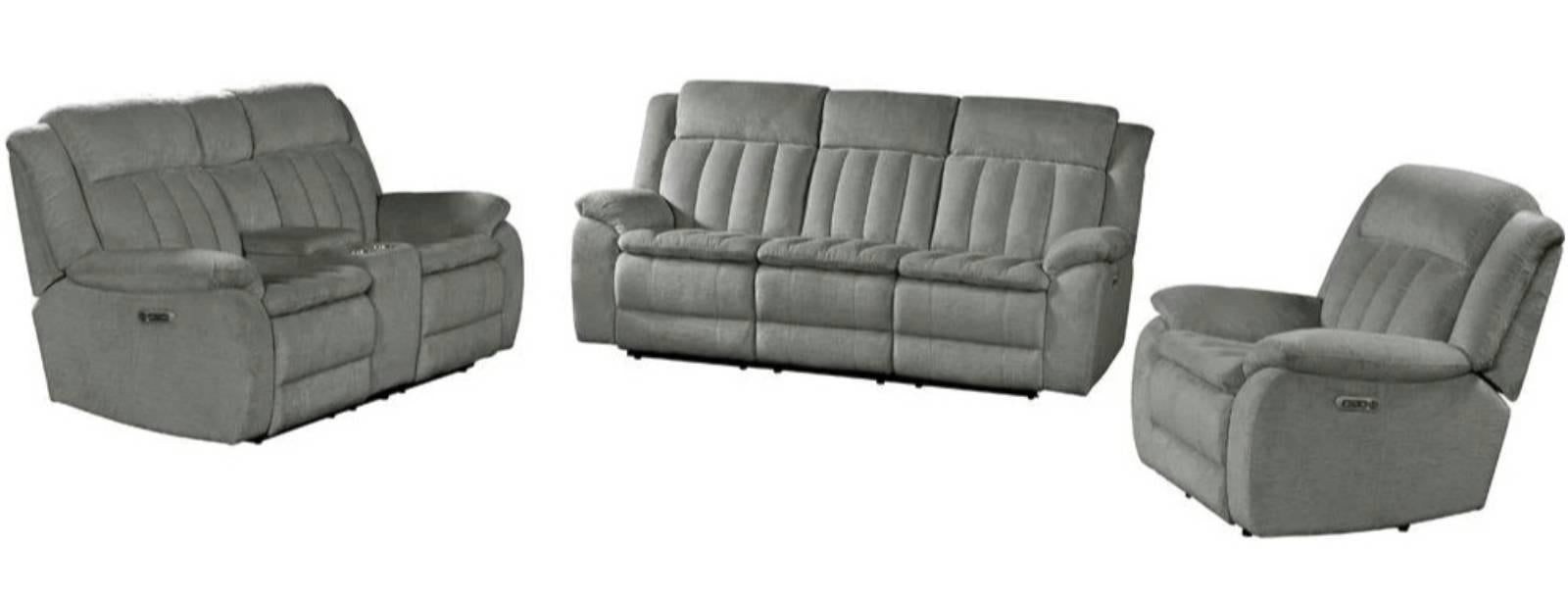 Parker House Furniture Cuddler Power Console Loveseat in Laurel Dove - Ideal Furniture (Fresno,CA)