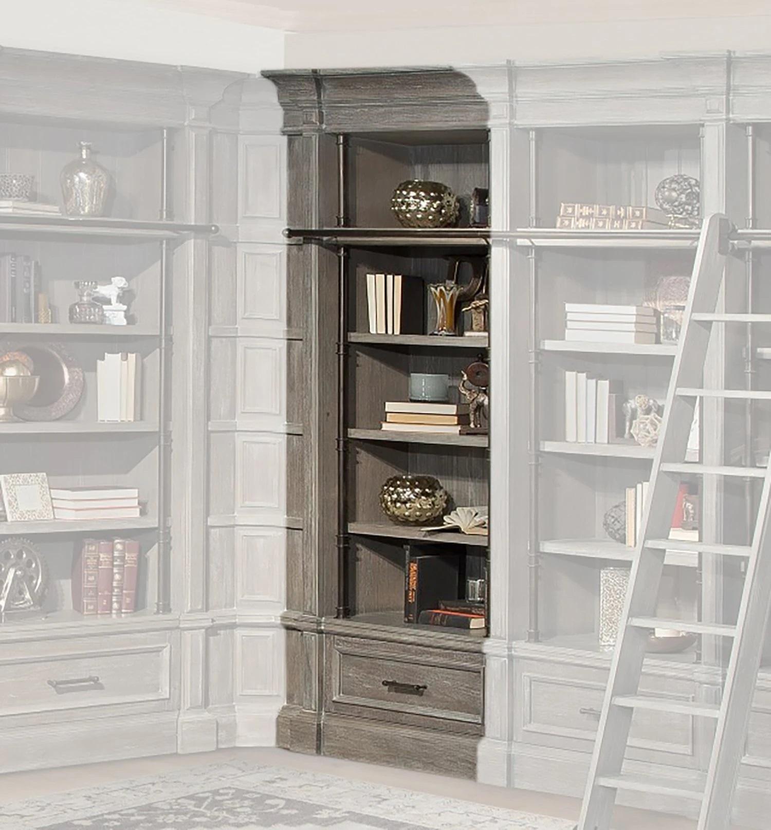 Parker House Gramercy Park Museum Bookcase Extension in Vintage Burnished Smoke