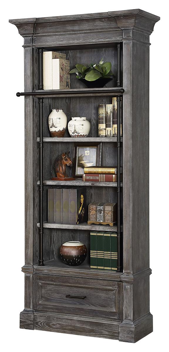 Parker House Gramercy Park Museum Bookcase in Vintage Burnished Smoke - Ideal Furniture (Fresno,CA)