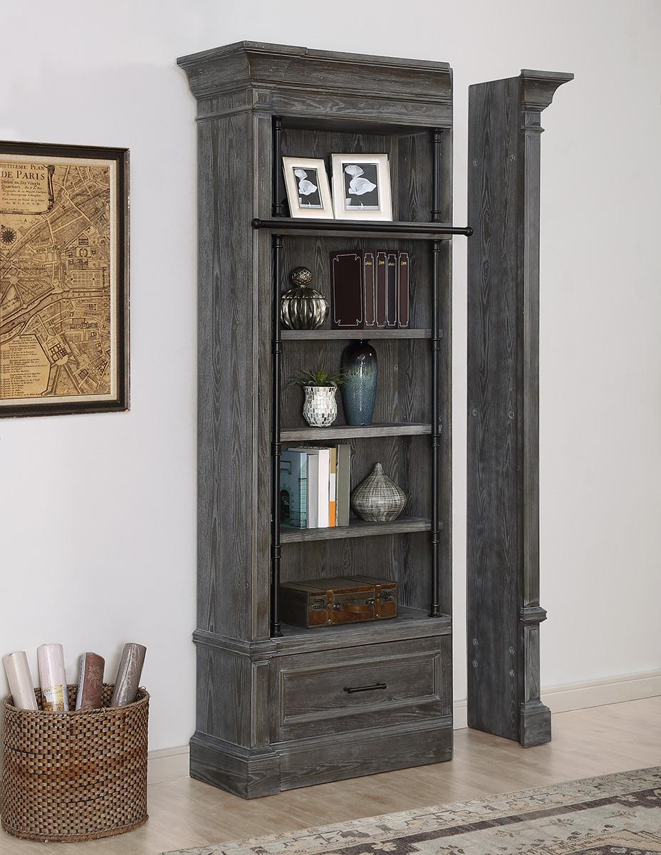 Parker House Gramercy Park Museum Bookcase in Vintage Burnished Smoke - Ideal Furniture (Fresno,CA)