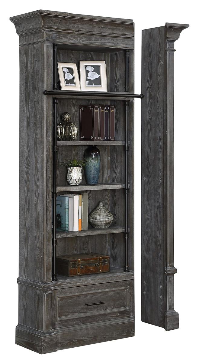 Parker House Gramercy Park Museum Bookcase in Vintage Burnished Smoke - Ideal Furniture (Fresno,CA)