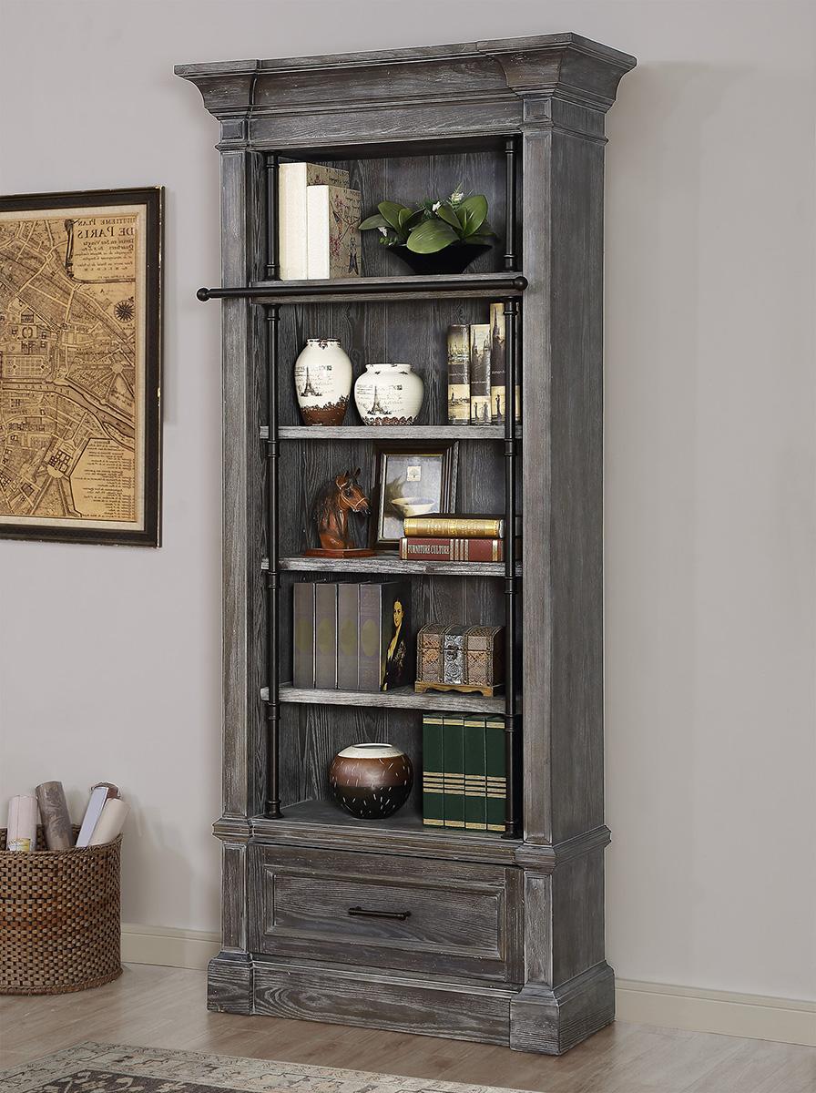 Parker House Gramercy Park Museum Bookcase in Vintage Burnished Smoke - Ideal Furniture (Fresno,CA)