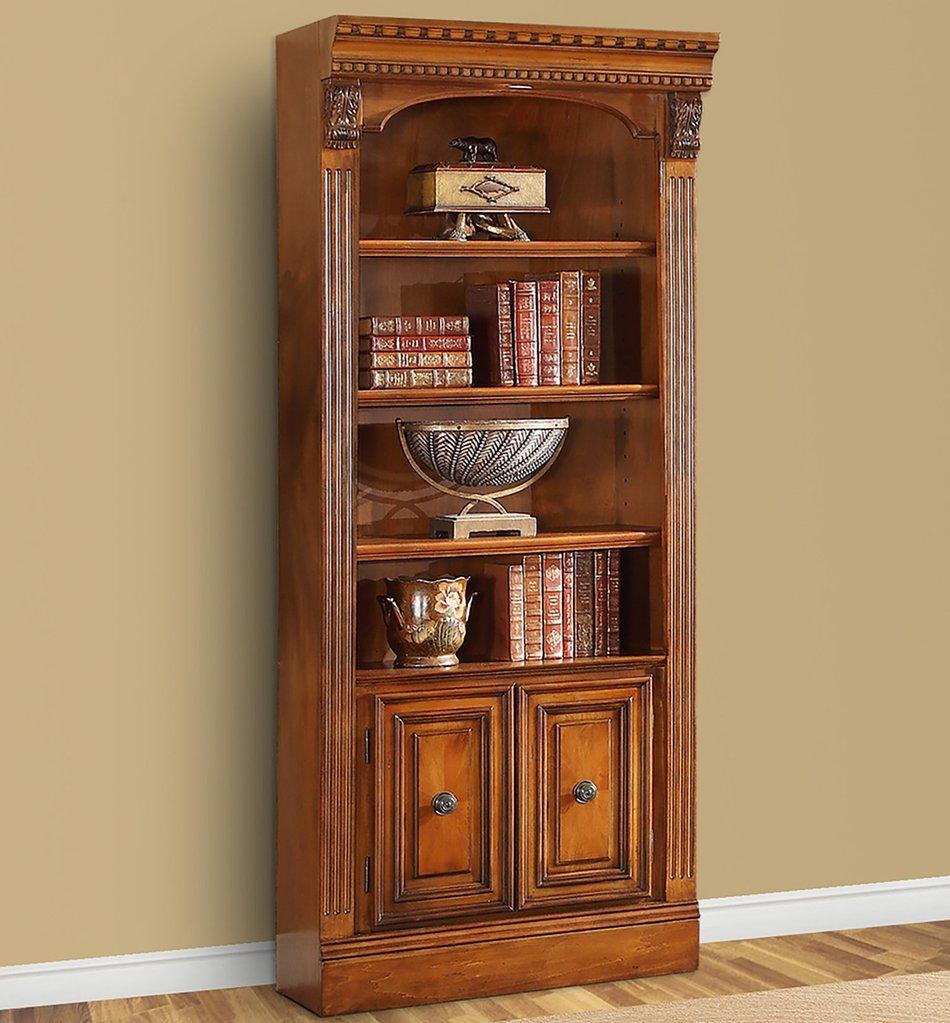 Parker House Huntington 3 Piece Inset Bookcase Wall in Vintage Pecan