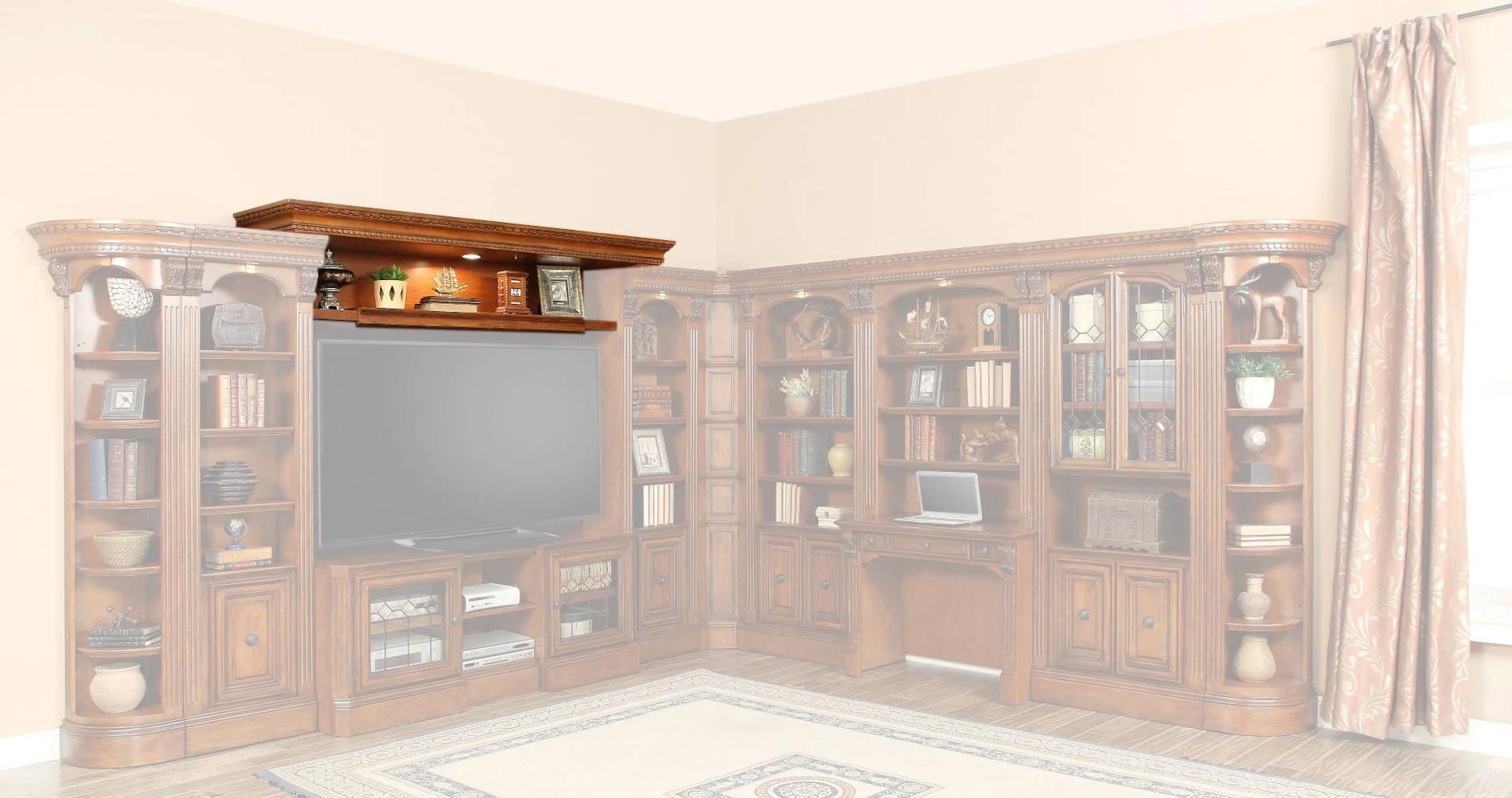 Parker House Huntington Exp. Bridge, Shelf and Backpanel in Vintage Pecan