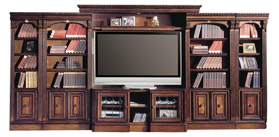 Parker House Huntington Expandable Inset Entertainment Wall in Vintage Pecan