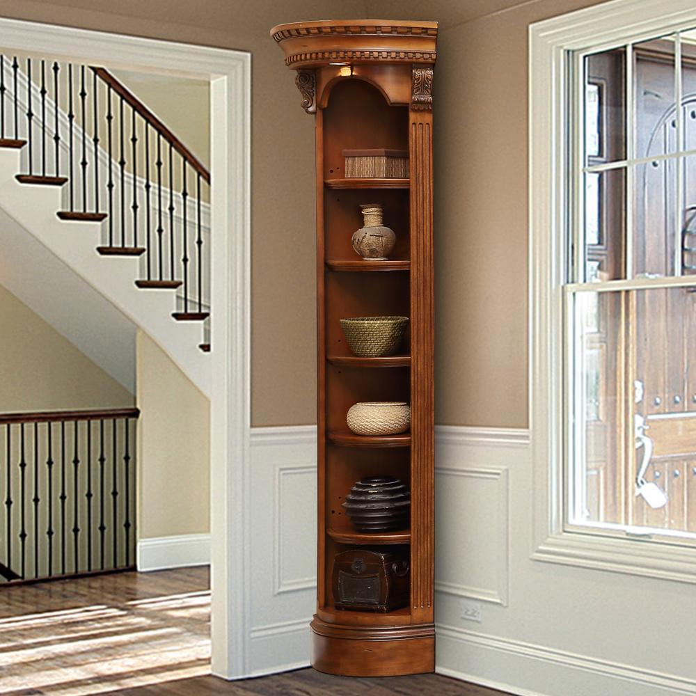 Parker House Huntington Outside Corner Bookcase in Vintage Pecan