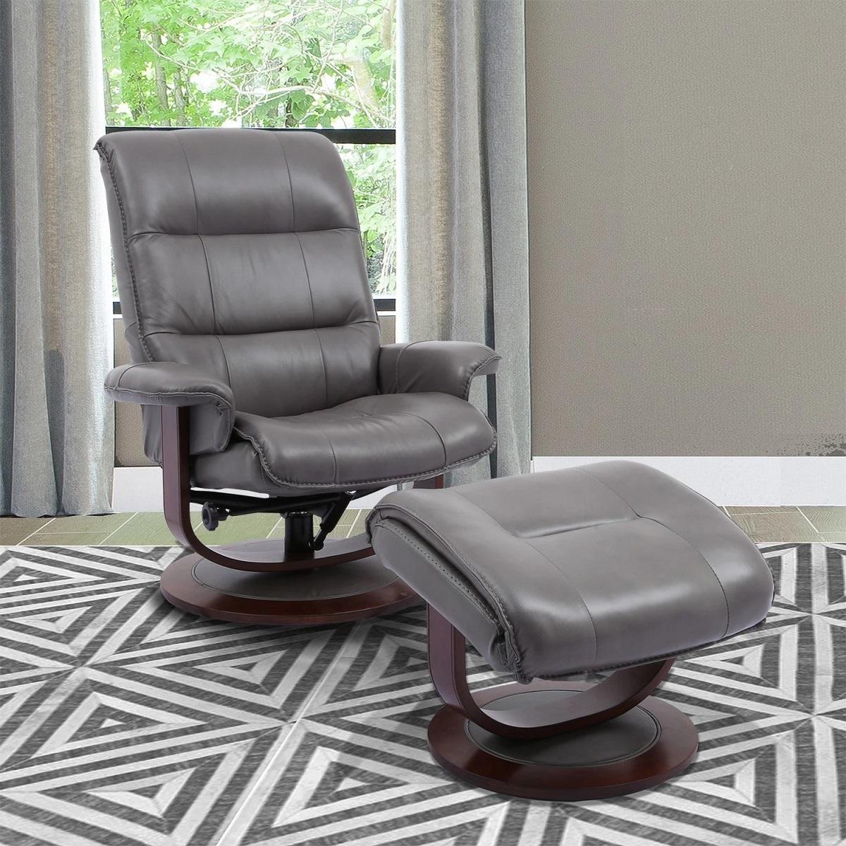Parker House Knight Manual Reclining Swivel Chair and Ottoman Ice - Ideal Furniture (Fresno,CA)