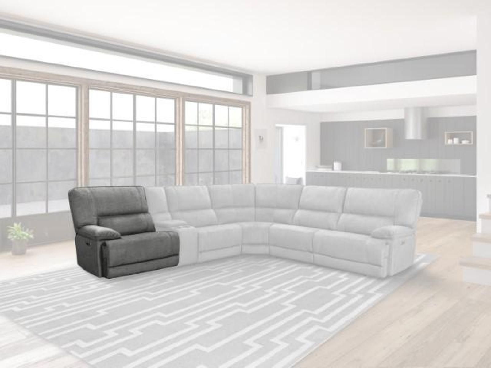 Parker House Marathon Power Left Arm Facing Recliner in Titanium - Ideal Furniture (Fresno,CA)