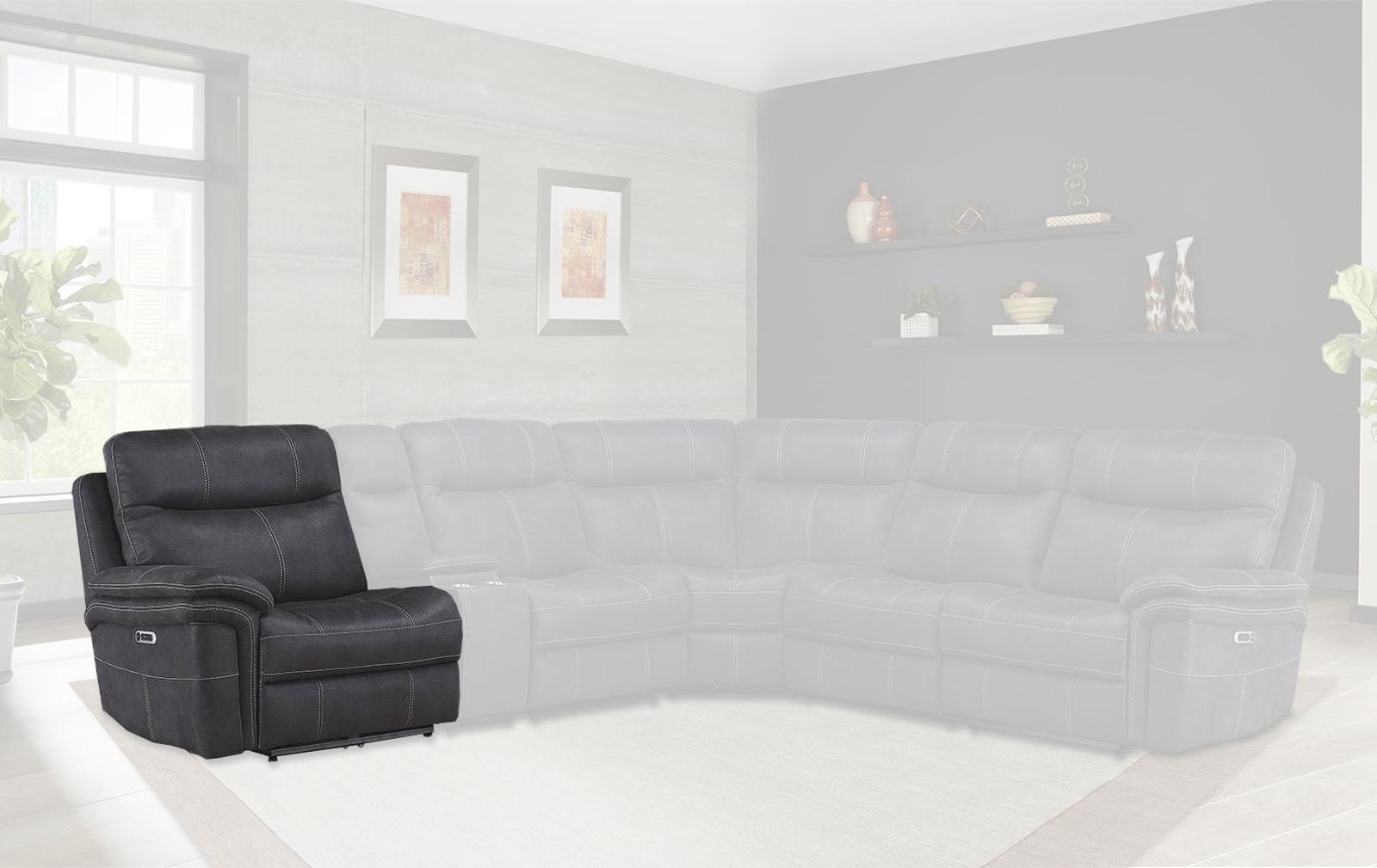 Parker House Mason LAF Chair Recliner Power with USB and Power Headrest in Charcoal