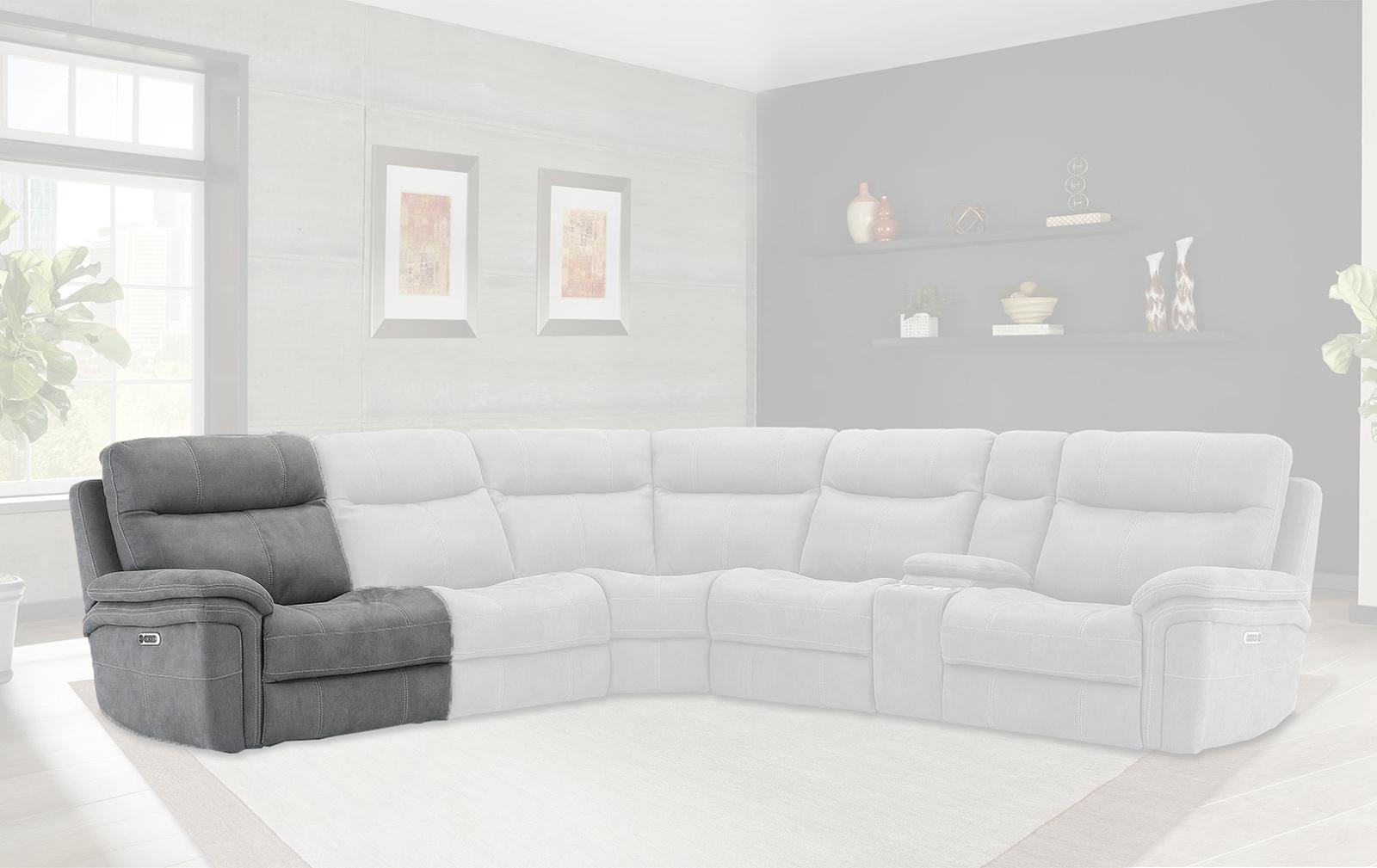 Parker House Mason LAF Chair Recliner Power with USB and Power Headrest in Carbon - Ideal Furniture (Fresno,CA)