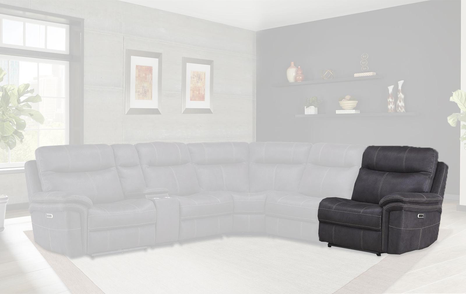 Parker House Mason RAF Chair Recliner Power with USB and Power Headrest in Charcoal - Ideal Furniture (Fresno,CA)