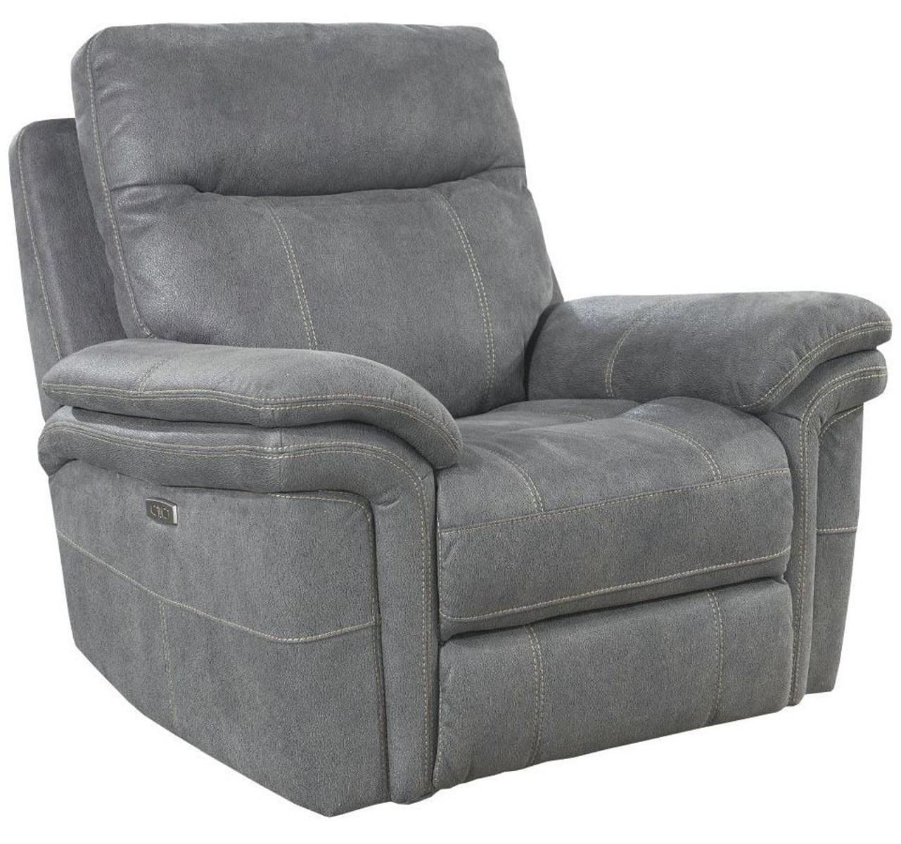 Parker House Mason Recliner Power with USB Charging Port and Power Hradrest in Carbon - Ideal Furniture (Fresno,CA)