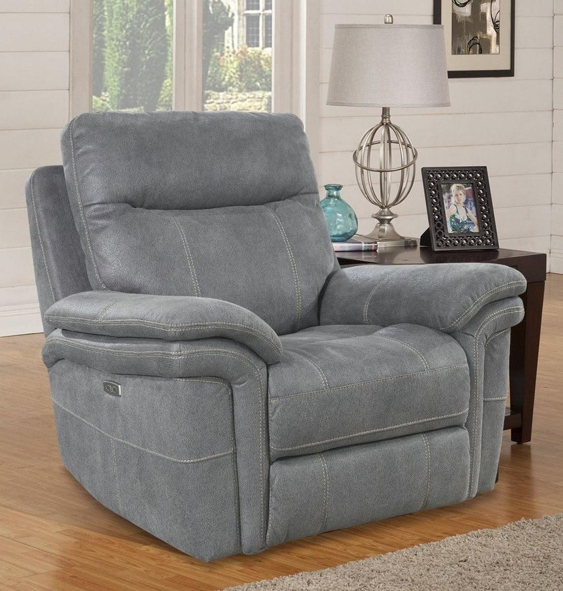 Parker House Mason Recliner Power with USB Charging Port and Power Hradrest in Carbon - Ideal Furniture (Fresno,CA)