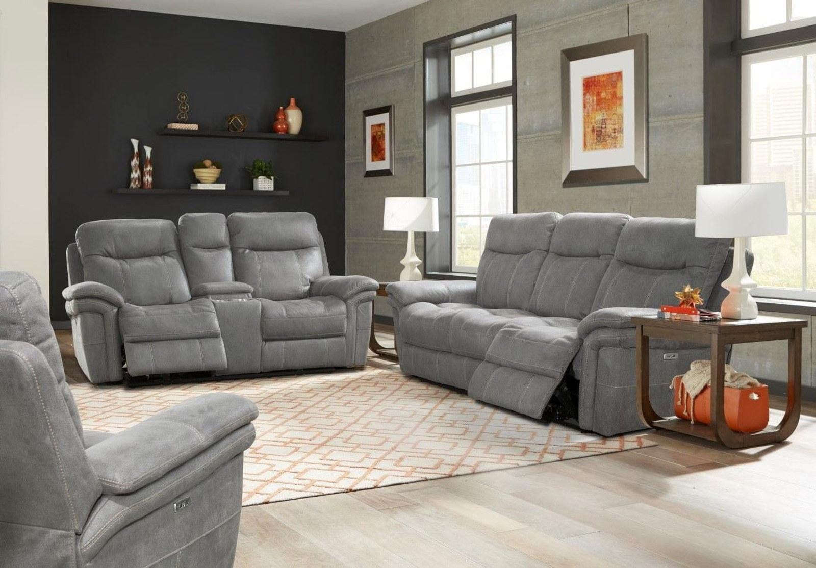 Parker House Mason Loveseat Dual Reclining Power with USB Charging Port and Power Hradrest in Carbon - Ideal Furniture (Fresno,CA)