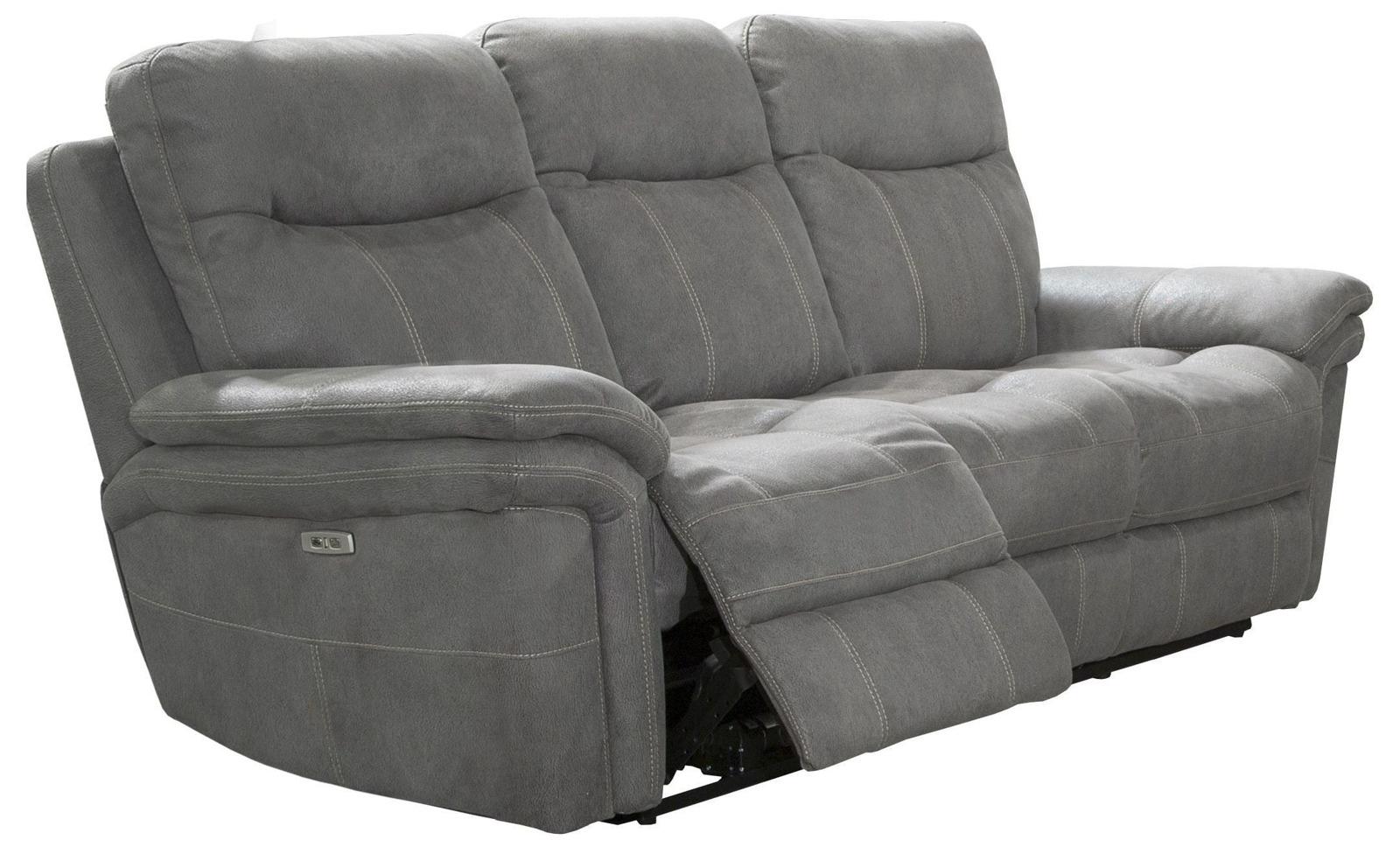 Parker House Mason Sofa Dual Reclining Power with USB Charging Port and Power Headrest in Carbon - Ideal Furniture (Fresno,CA)