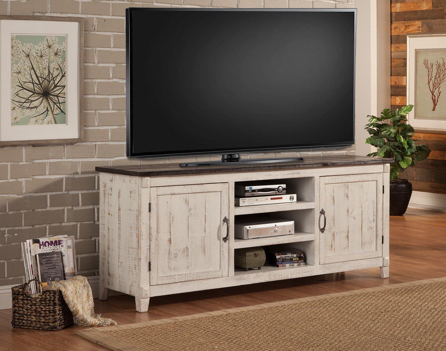 Parker House Mesa 76" TV Console in Antique White - Ideal Furniture (Fresno,CA)