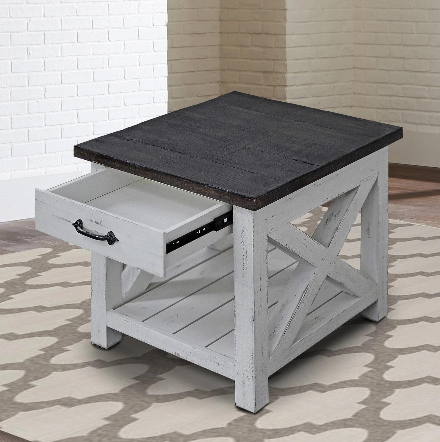 Parker House Mesa End Table in Antique White - Ideal Furniture (Fresno,CA)