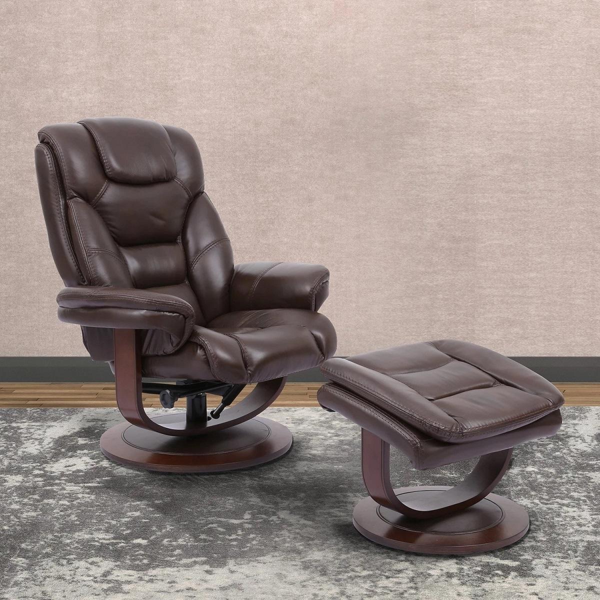 Parker House Monarch Manual Reclining Swivel Chair and Ottoman in Robust - Ideal Furniture (Fresno,CA)