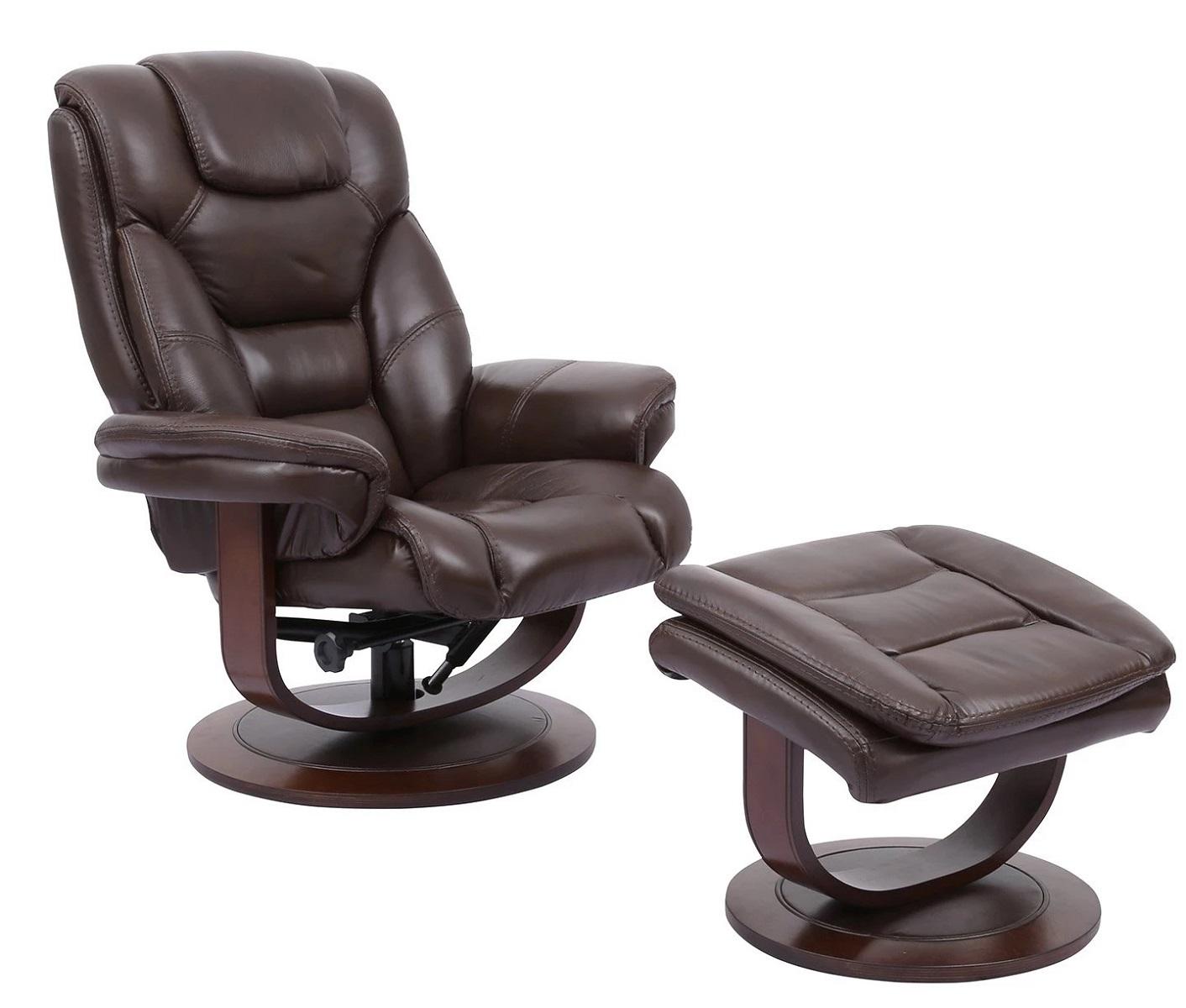 Parker House Monarch Manual Reclining Swivel Chair and Ottoman in Robust