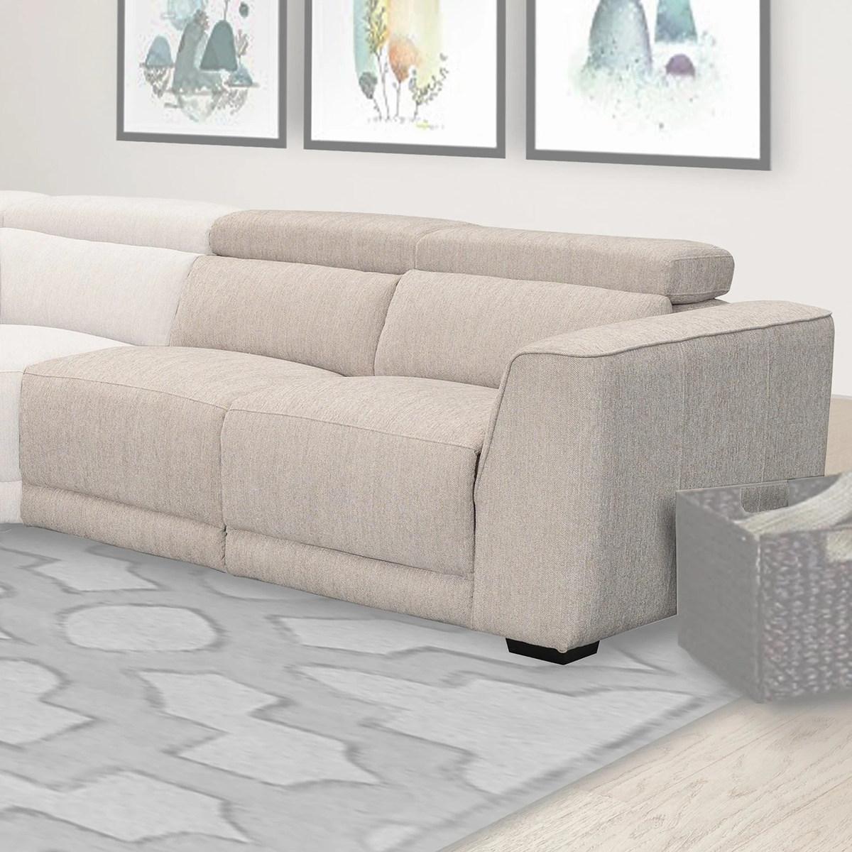 Parker House Noho Power Right Arm Facing Loveseat in Bisque - Ideal Furniture (Fresno,CA)